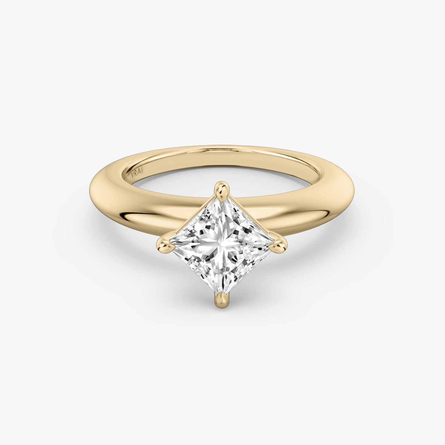 The Curator | Princess | 14k | Rose Gold | bandAccent: Plain | diamondOrientation: vertical | caratWeight: other