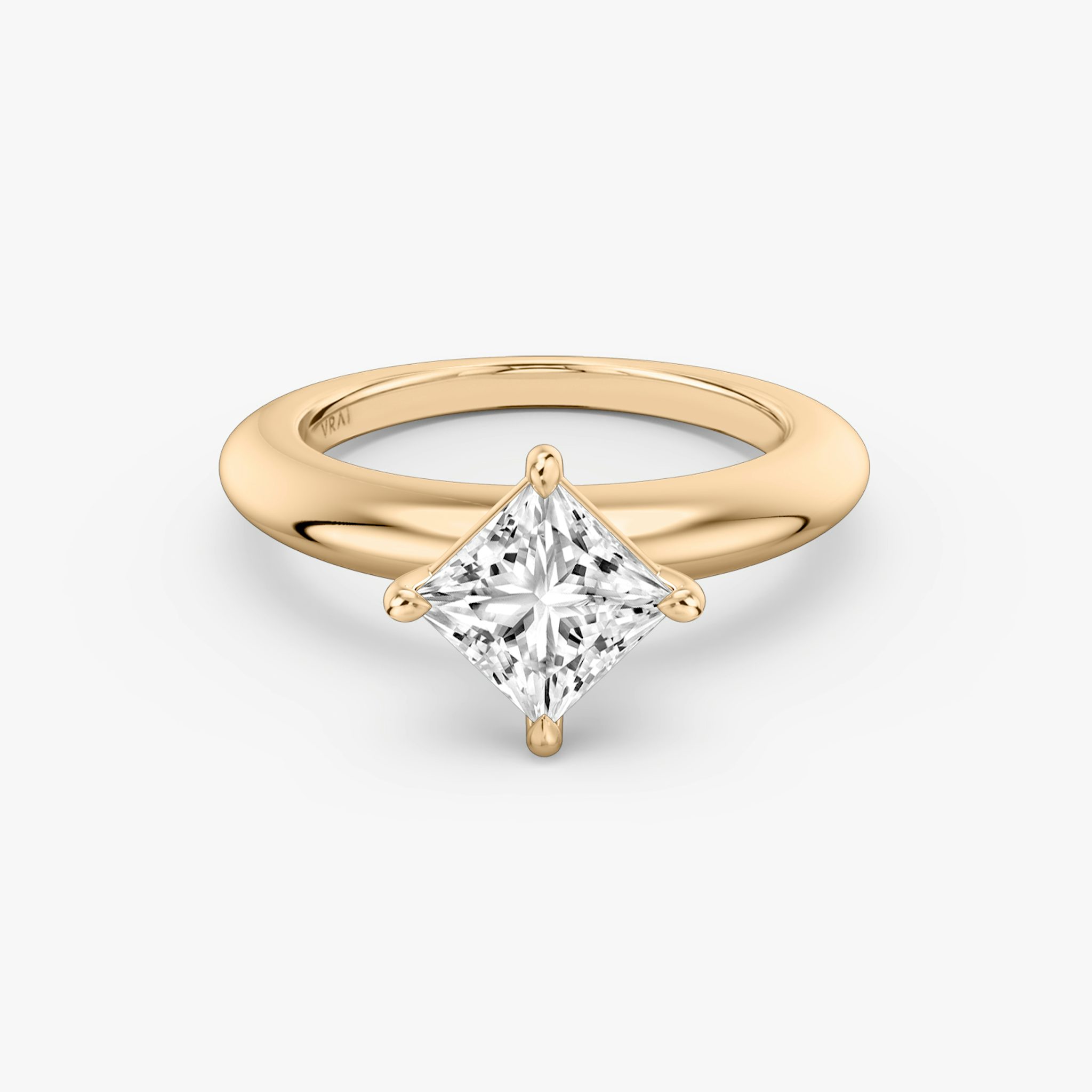 The Curator | Princess | 14k | Rose Gold | bandAccent: Plain | diamondOrientation: vertical | caratWeight: other