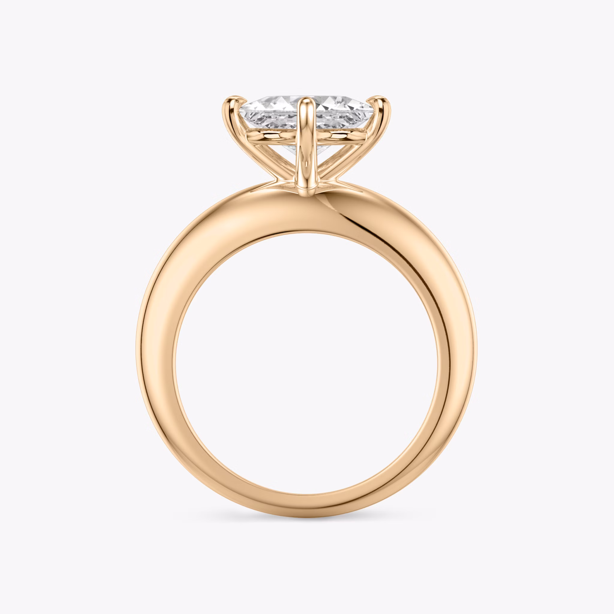 The Curator | Princess | 14k | Rose Gold | bandAccent: Plain | diamondOrientation: vertical | caratWeight: other