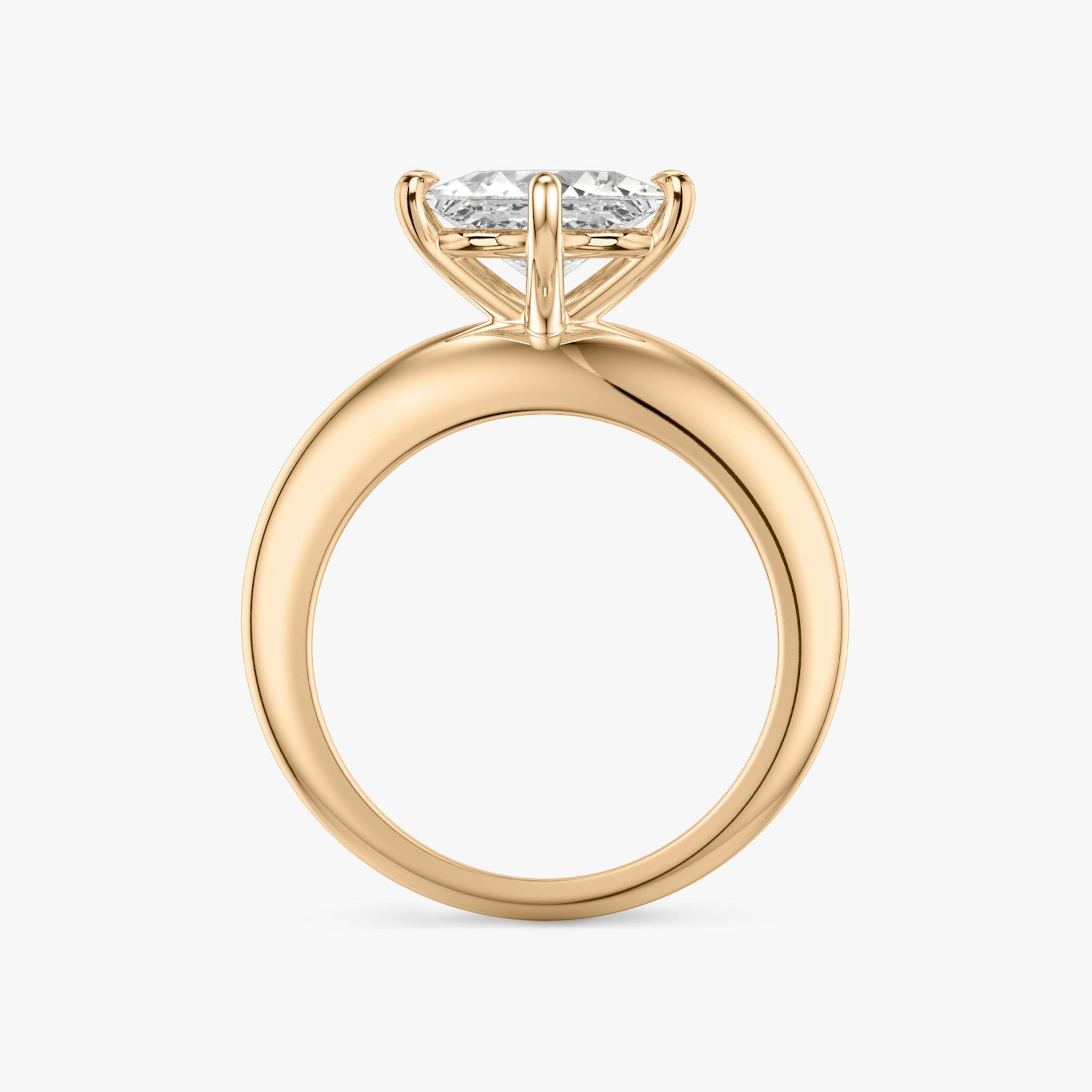 The Curator | Princess | 14k | Rose Gold | bandAccent: Plain | diamondOrientation: vertical | caratWeight: other