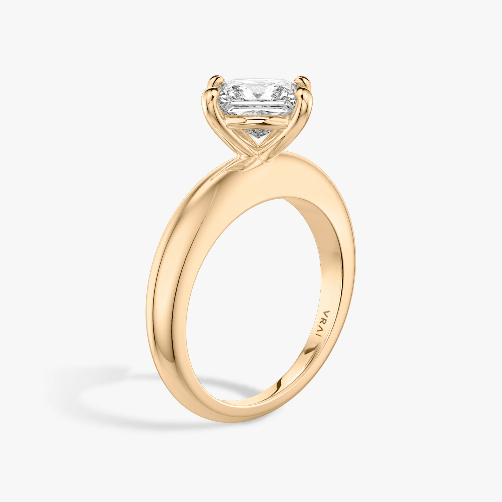 The Curator | Princess | 14k | Rose Gold | bandAccent: Plain | diamondOrientation: vertical | caratWeight: other