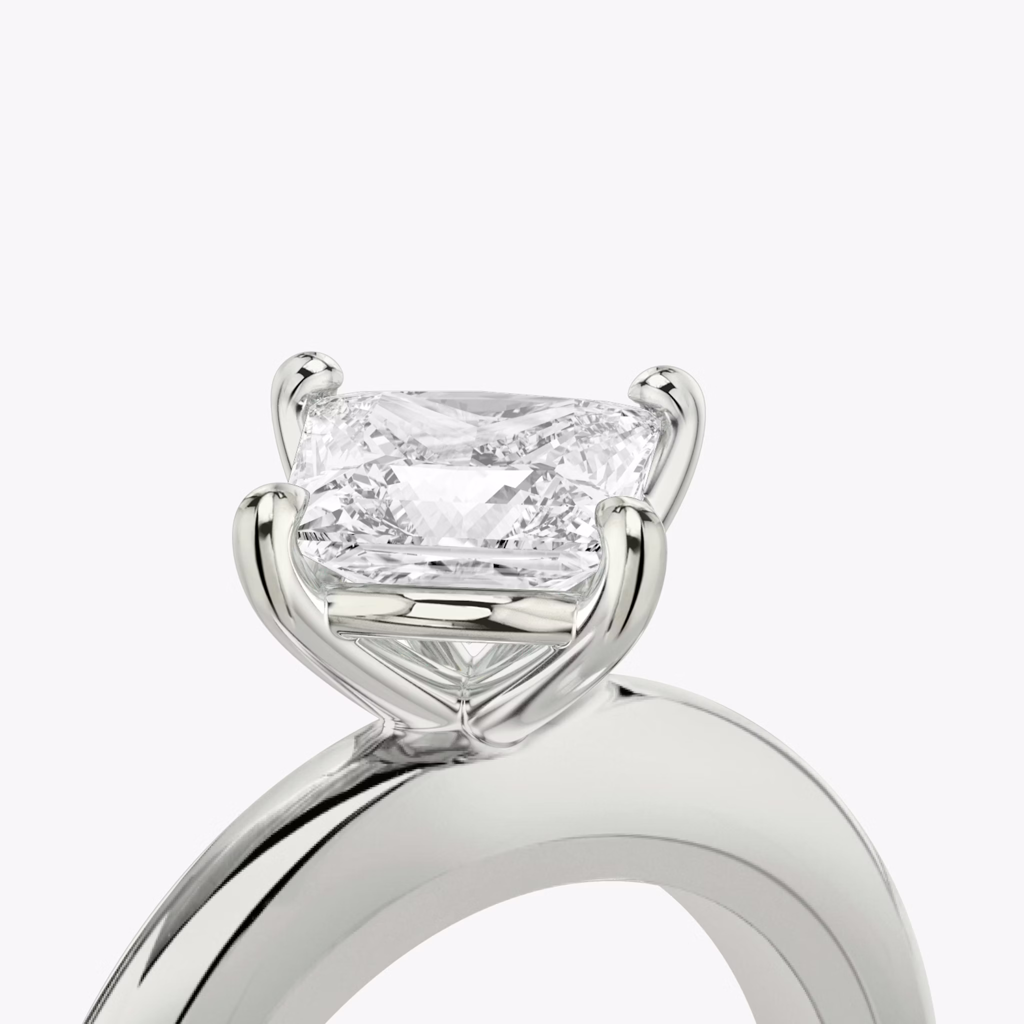 The Curator | Princess | 18k | White Gold | bandAccent: Plain | diamondOrientation: vertical | caratWeight: other