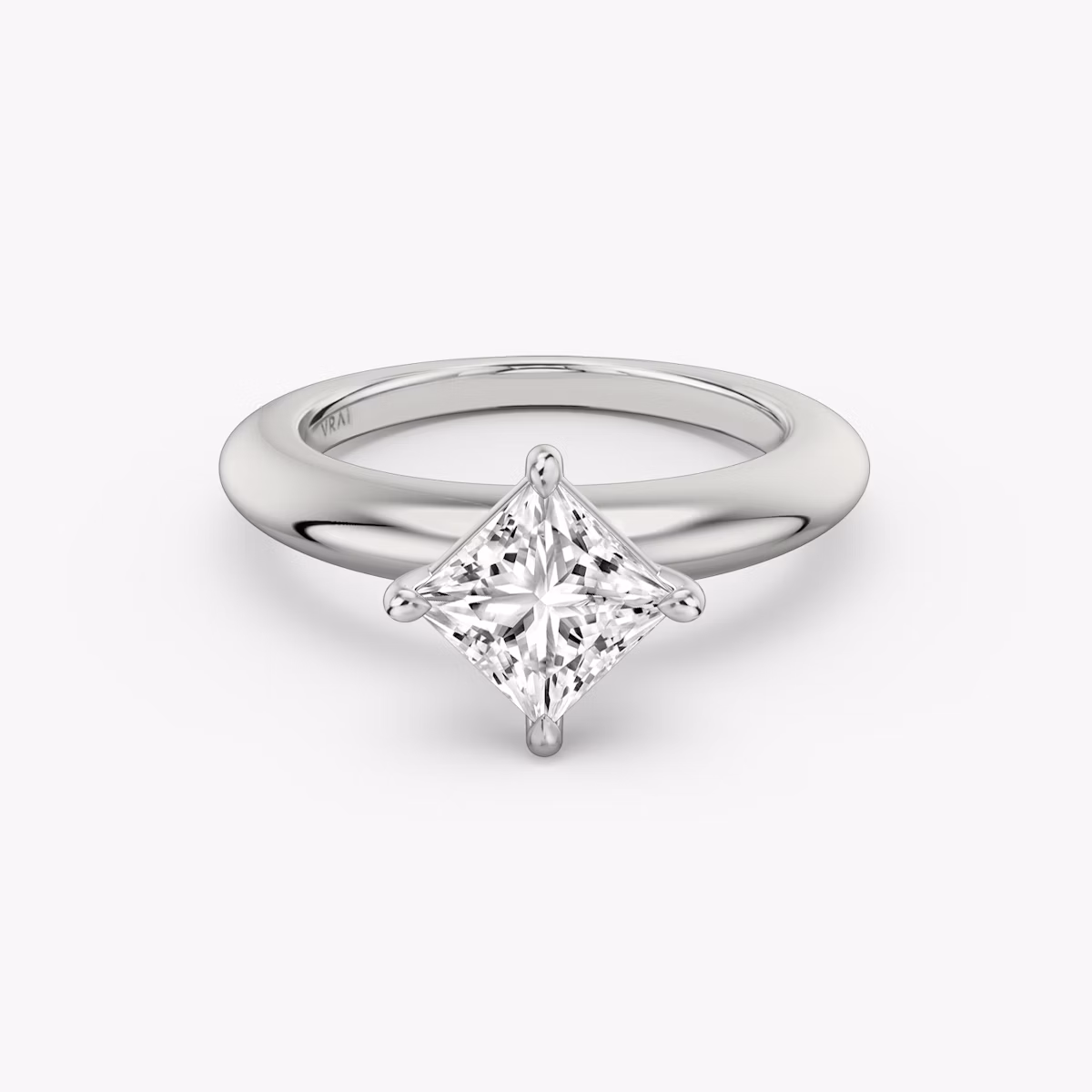 The Curator | Princess | Platinum | bandAccent: Plain | diamondOrientation: vertical | caratWeight: other