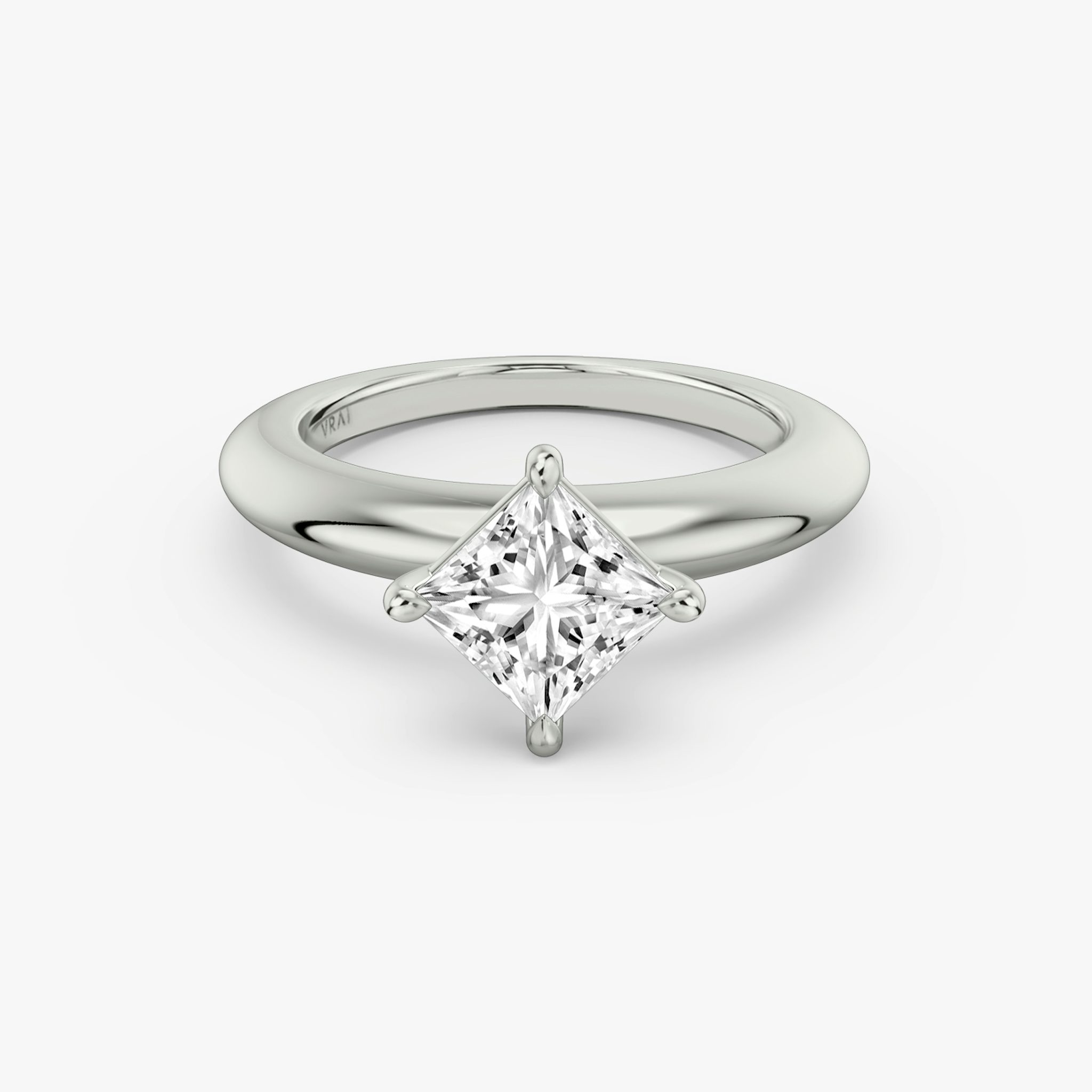 The Curator | Princess | 18k | White Gold | bandAccent: Plain | diamondOrientation: vertical | caratWeight: other
