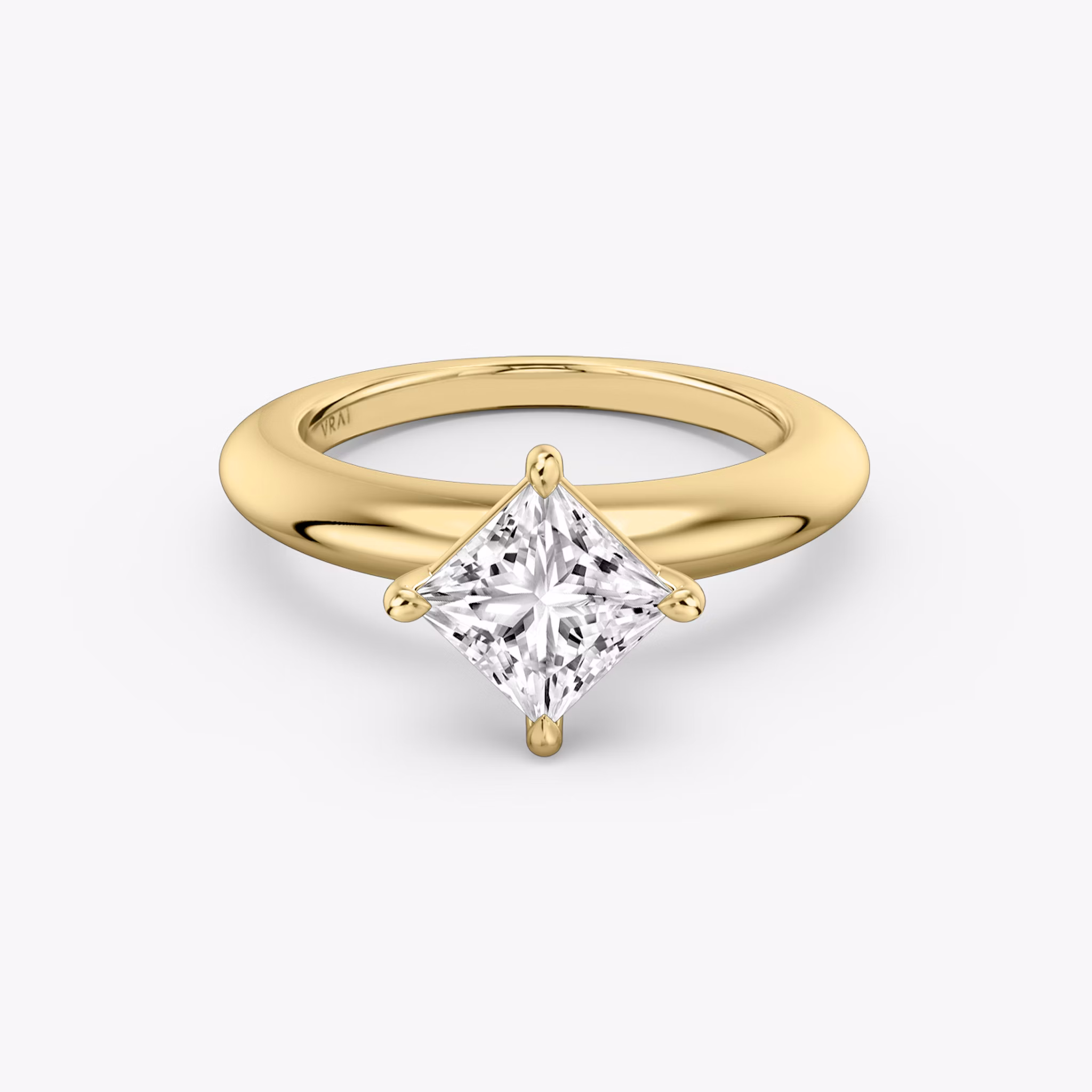 The Curator | Princess | 18k | Yellow Gold | bandAccent: Plain | diamondOrientation: vertical | caratWeight: other