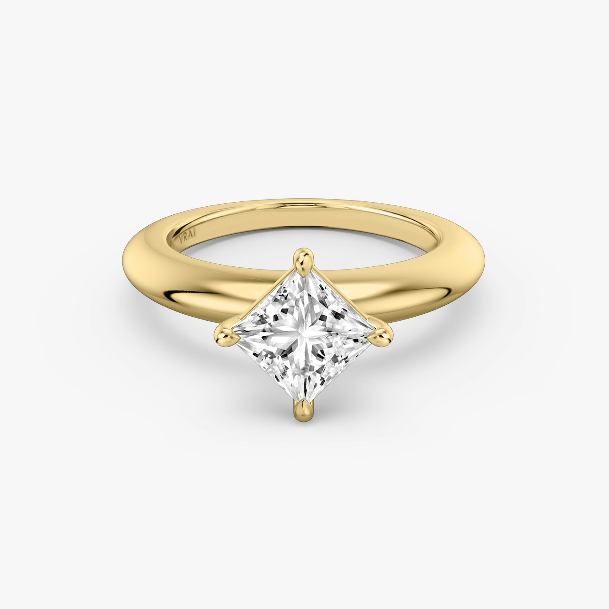 The Curator | Princess | 18k | Yellow Gold | bandAccent: Plain | diamondOrientation: vertical | caratWeight: other