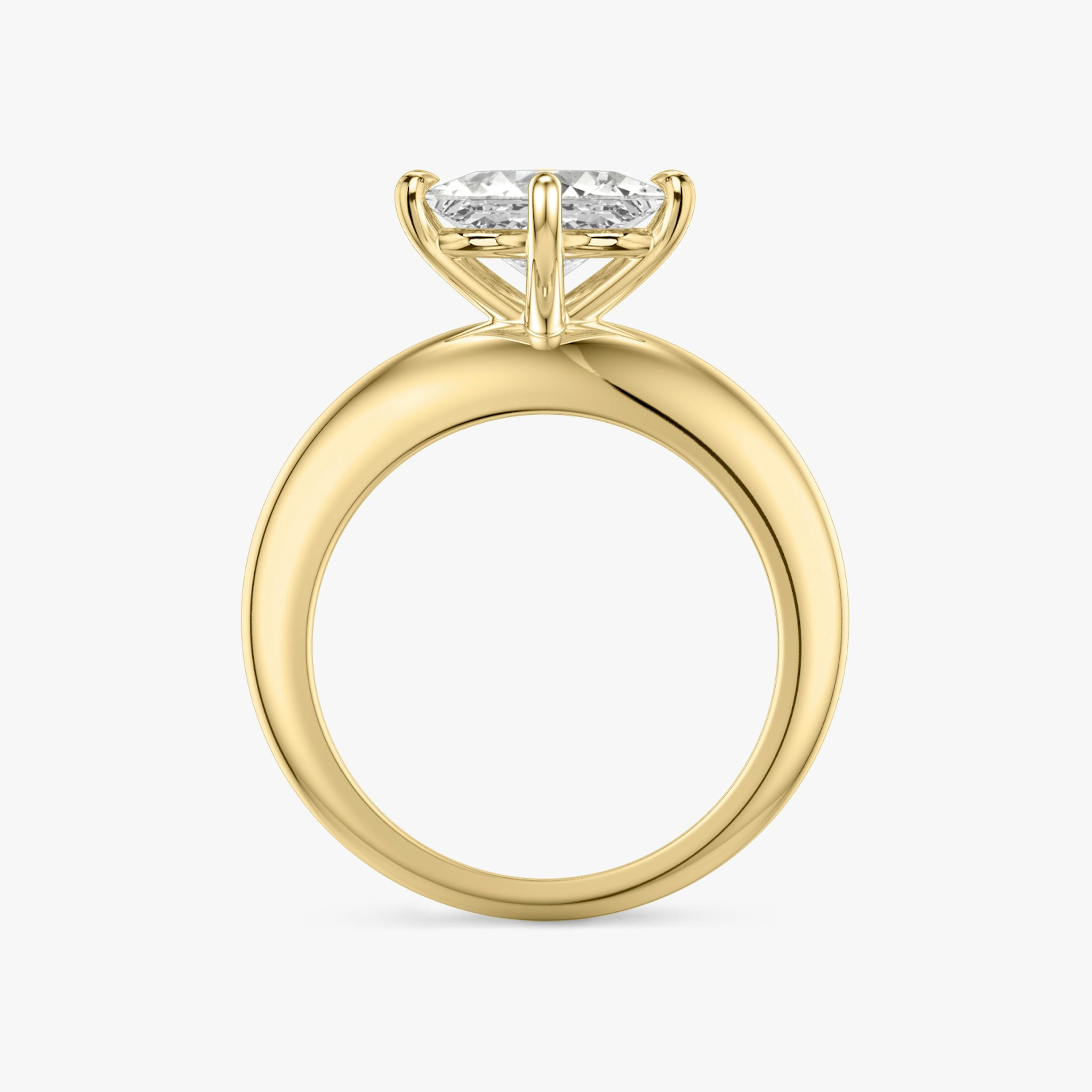 The Curator | Princess | 18k | Yellow Gold | bandAccent: Plain | diamondOrientation: vertical | caratWeight: other