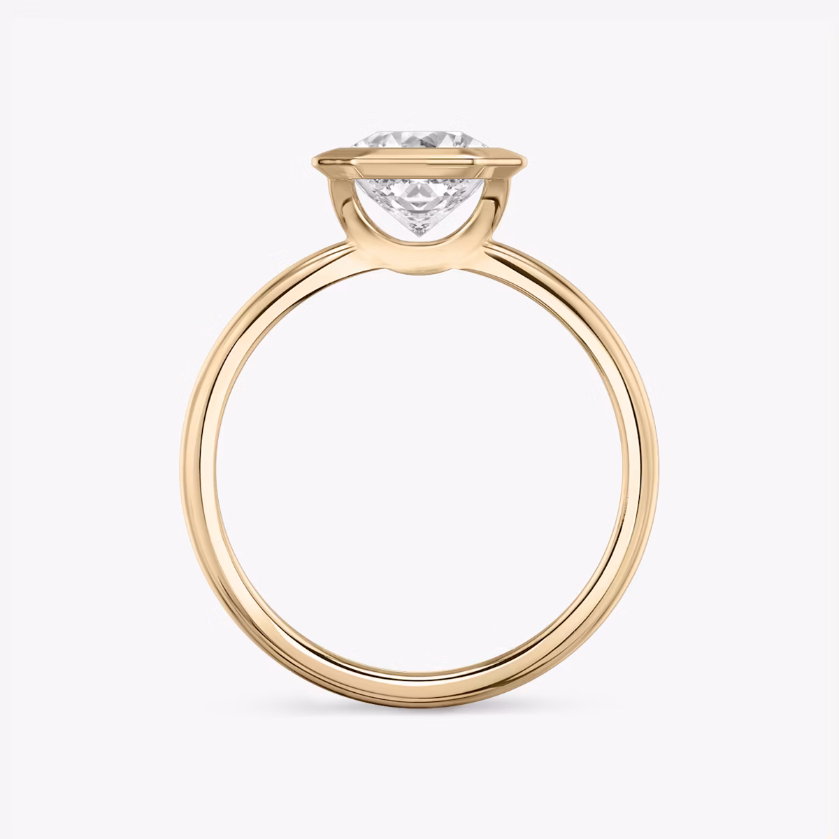 The Signature Bezel | Asscher | 14k | Rose Gold | bandAccent: Plain | diamondOrientation: vertical | caratWeight: other