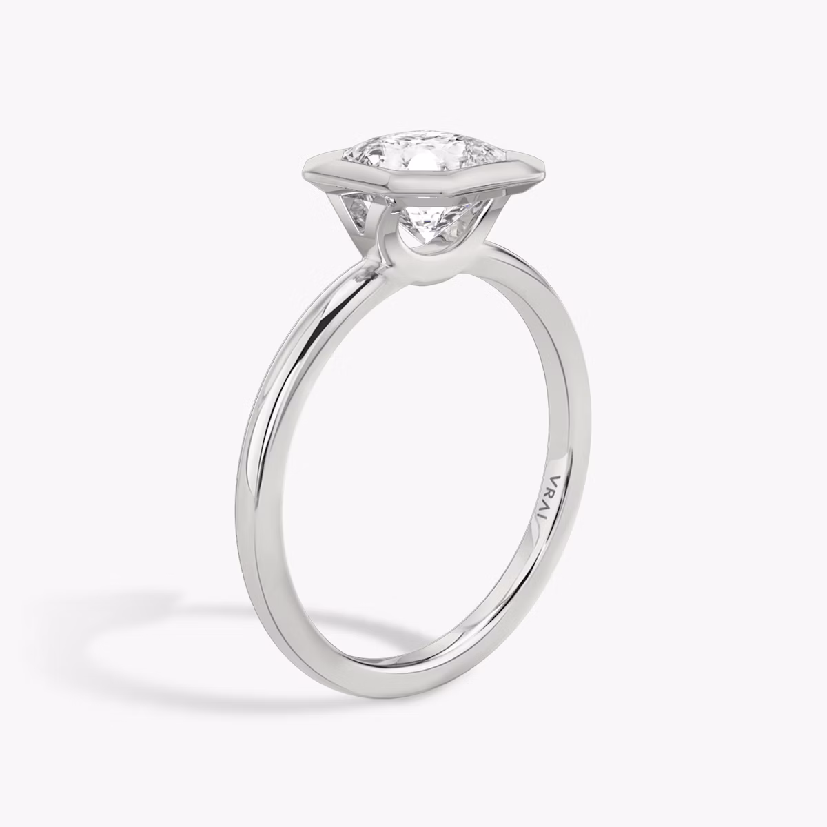 The Signature Bezel | Asscher | Platinum | bandAccent: Plain | diamondOrientation: vertical | caratWeight: other