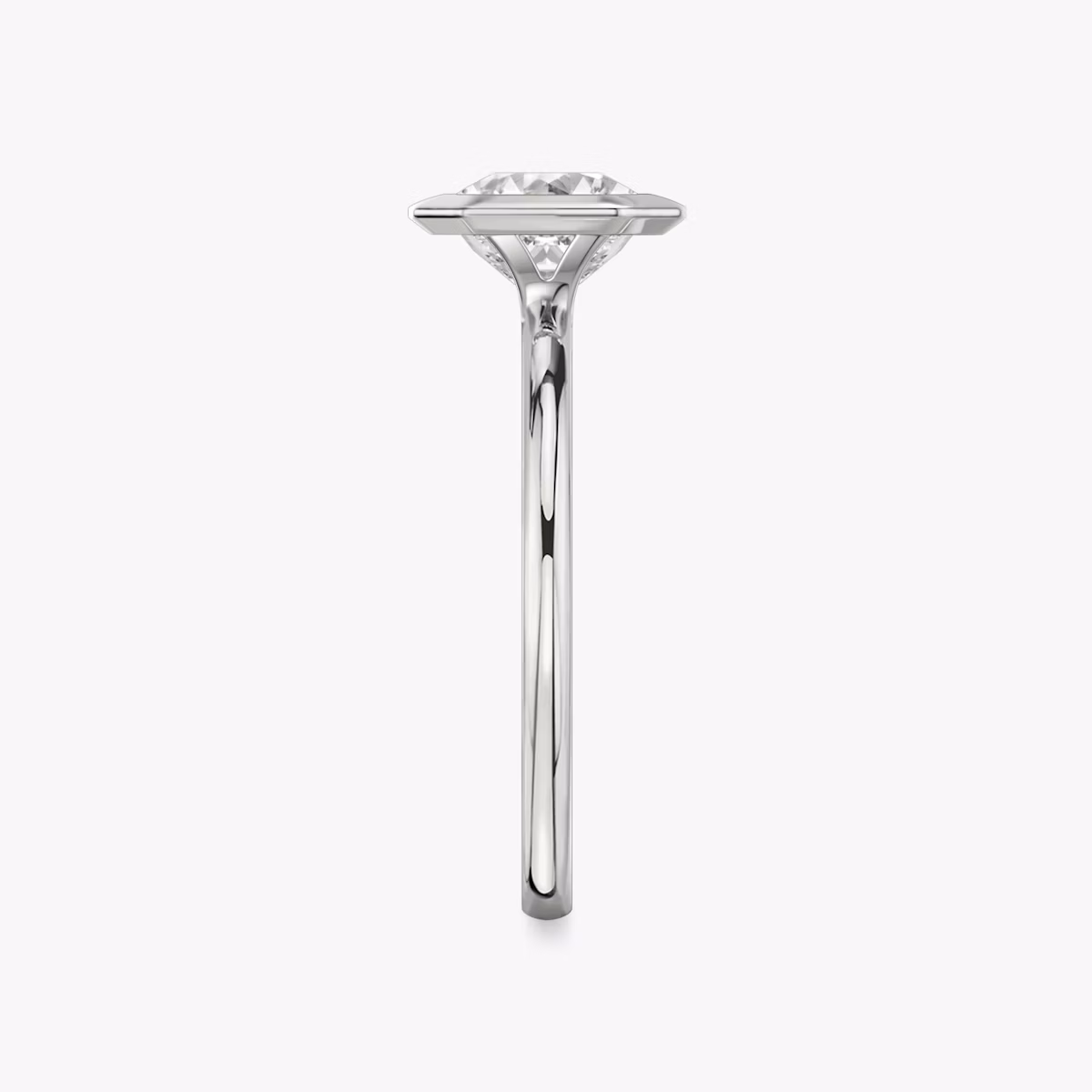The Signature Bezel | Asscher | Platinum | bandAccent: Plain | diamondOrientation: vertical | caratWeight: other