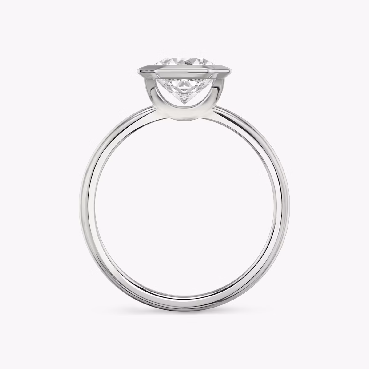 The Signature Bezel | Asscher | Platinum | bandAccent: Plain | diamondOrientation: vertical | caratWeight: other