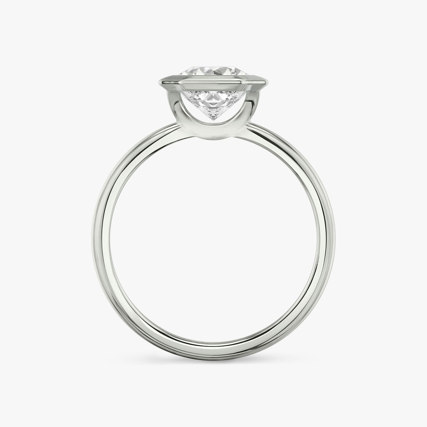 Anillo de compromiso Signature Bezel | Asscher | Platino | bandAccent: Simple | diamondOrientation: horizontal | caratWeight: other