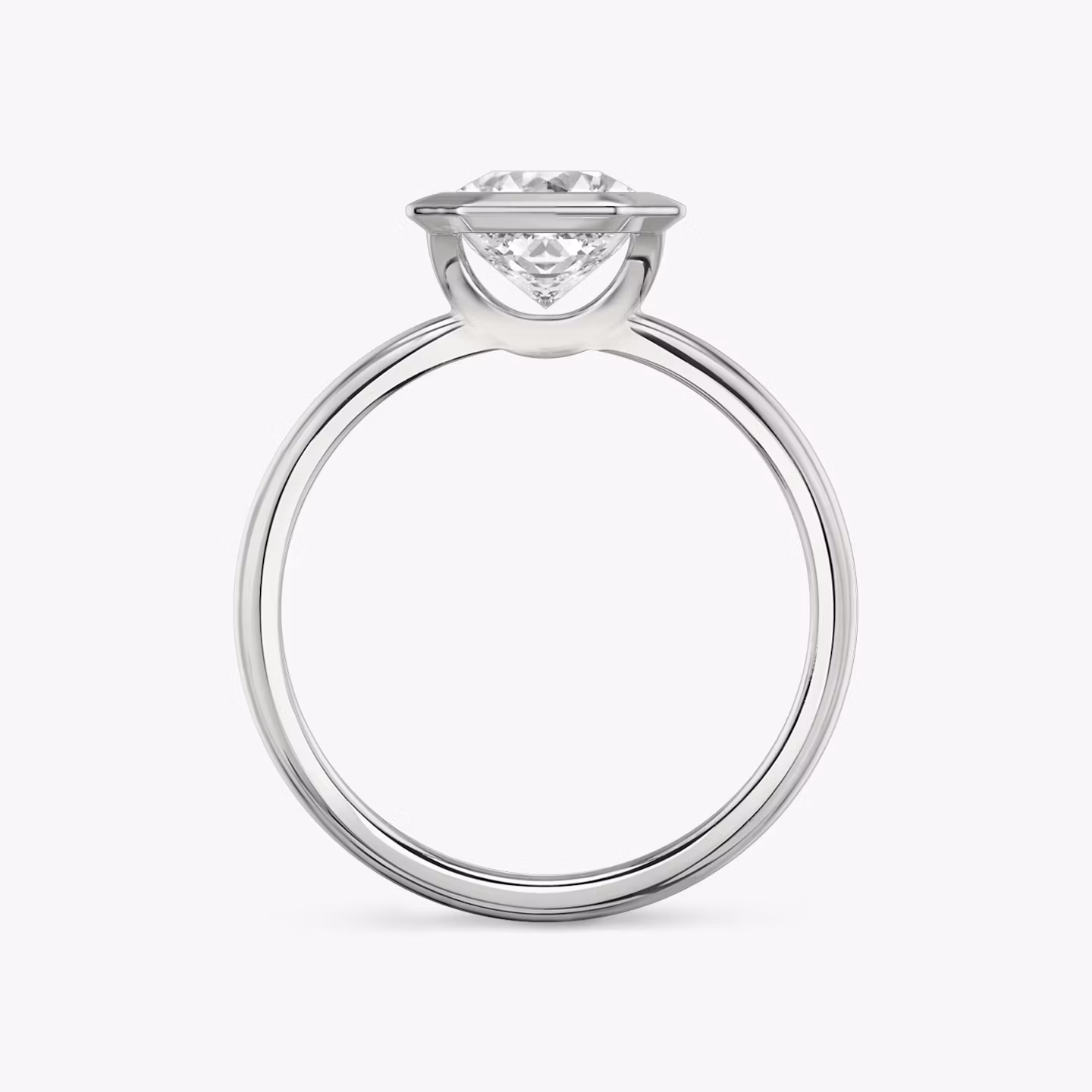 The Signature Bezel | Asscher | 18k | White Gold | bandAccent: Plain | diamondOrientation: horizontal | caratWeight: other