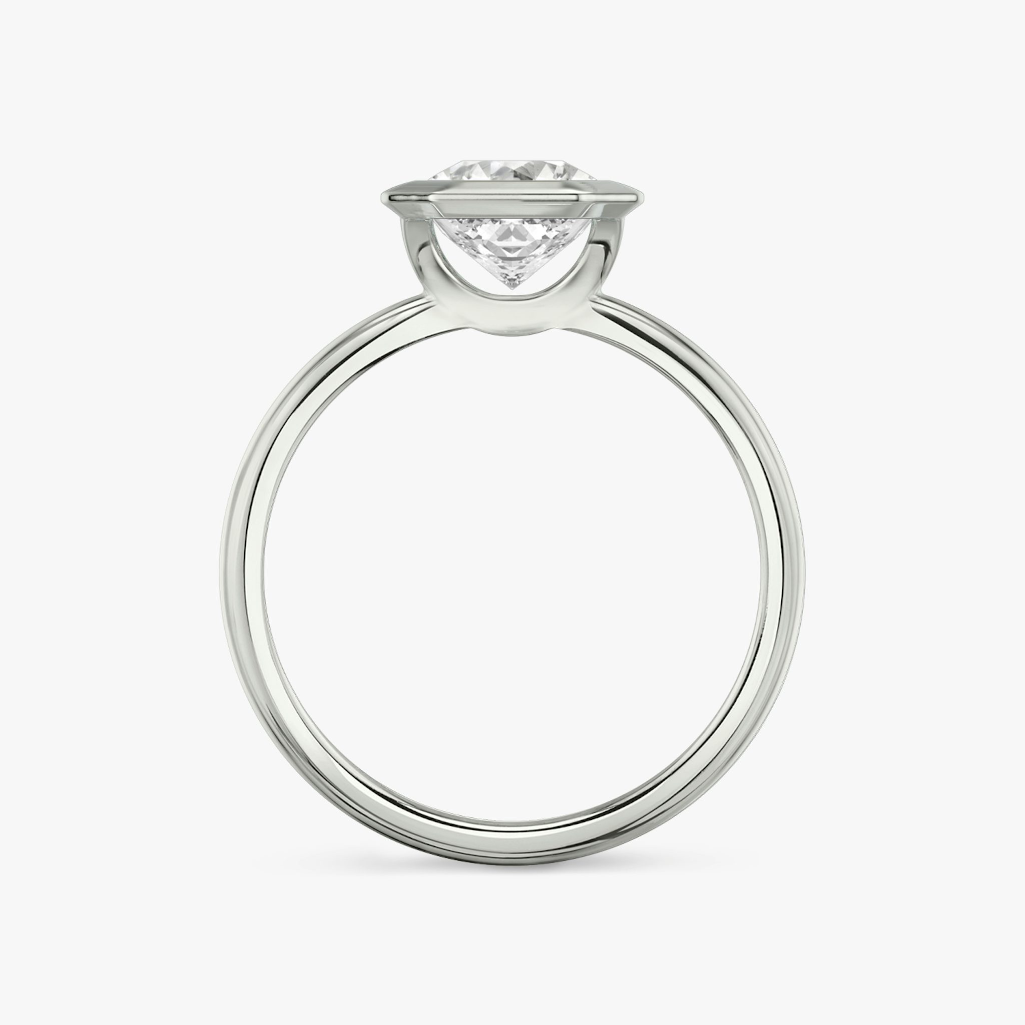 The Signature Bezel | Asscher | 18k | White Gold | bandAccent: Plain | diamondOrientation: vertical | caratWeight: other