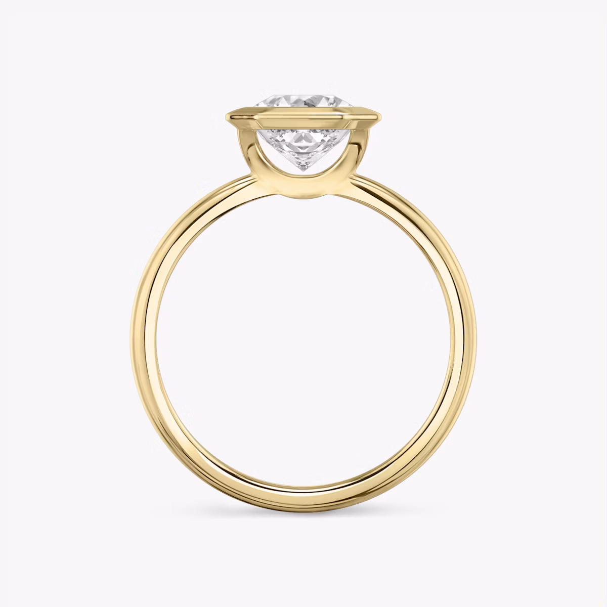 The Signature Bezel | Asscher | 18k | Yellow Gold | bandAccent: Plain | diamondOrientation: vertical | caratWeight: other