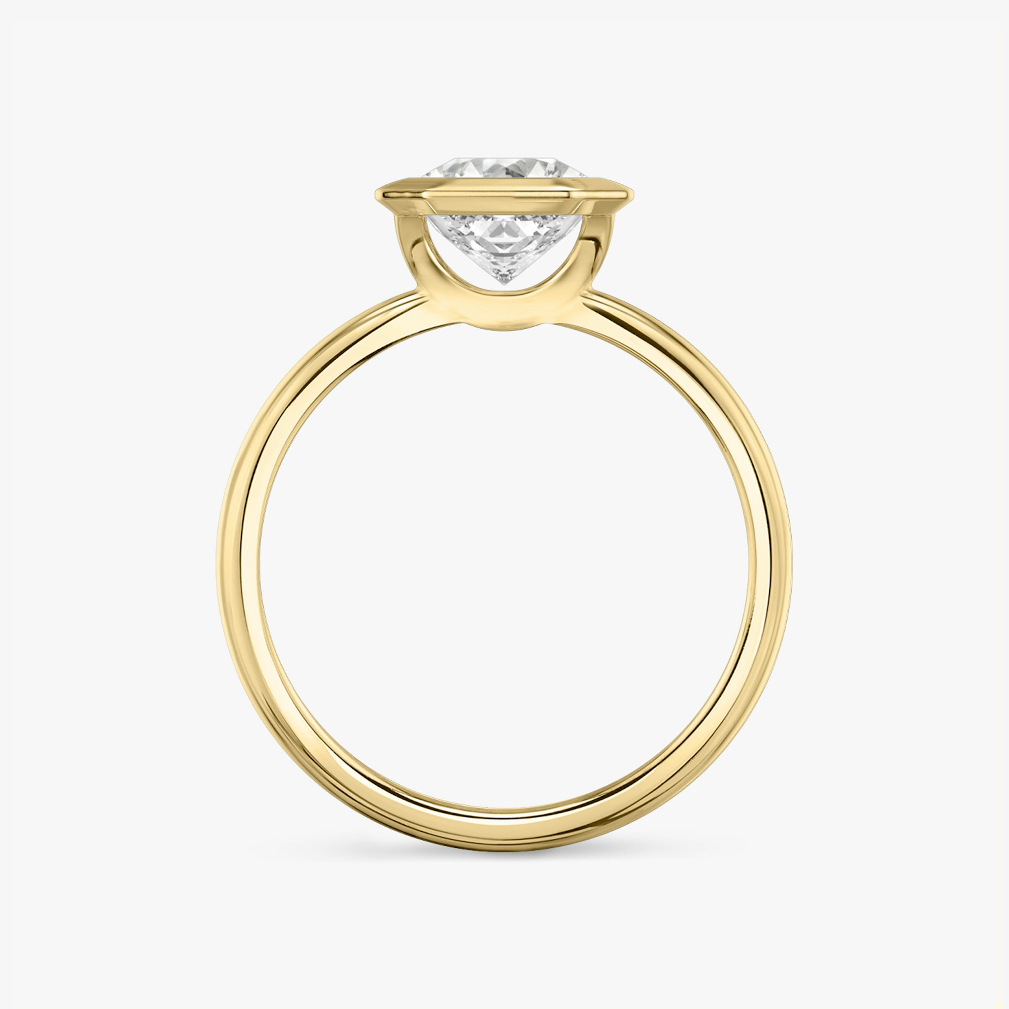 The Signature Bezel | Asscher | 18k | Yellow Gold | bandAccent: Plain | diamondOrientation: vertical | caratWeight: other