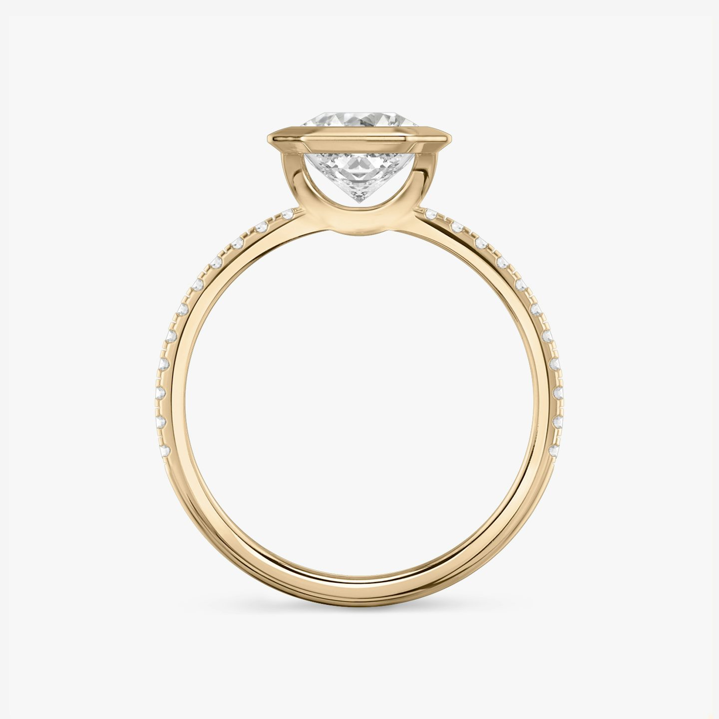 The Signature Bezel | Asscher | 14k | Rose Gold | bandAccent: Pavé | diamondOrientation: vertical | caratWeight: other