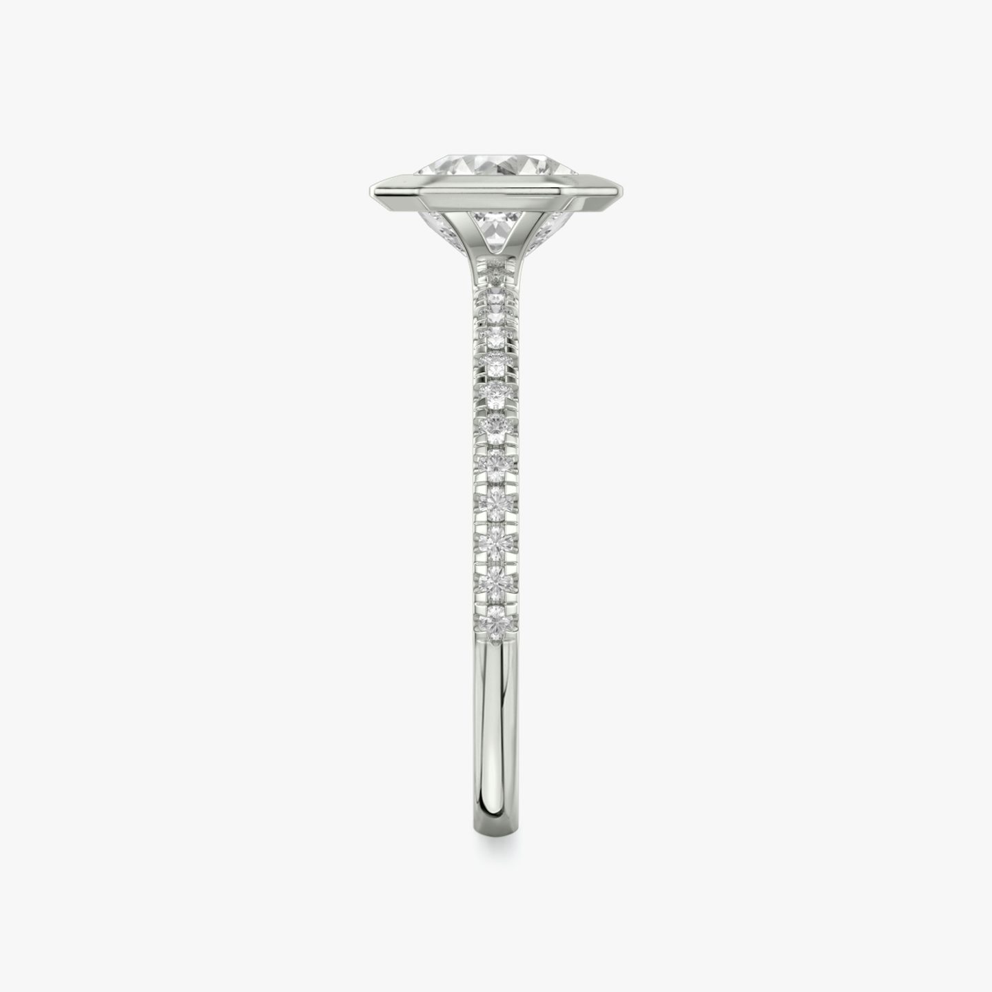 The Signature Bezel | Asscher | Platinum | bandAccent: Pavé | diamondOrientation: vertical | caratWeight: other