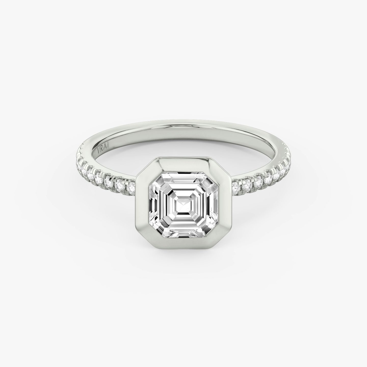 The Signature Bezel | Asscher | Platinum | bandAccent: Pavé | diamondOrientation: vertical | caratWeight: other