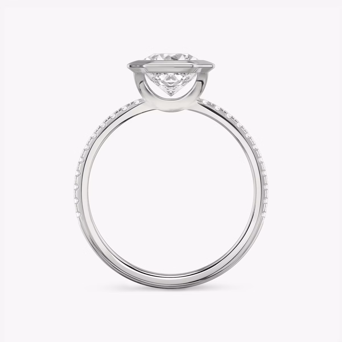 The Signature Bezel | Asscher | Platinum | bandAccent: Pavé | diamondOrientation: vertical | caratWeight: other