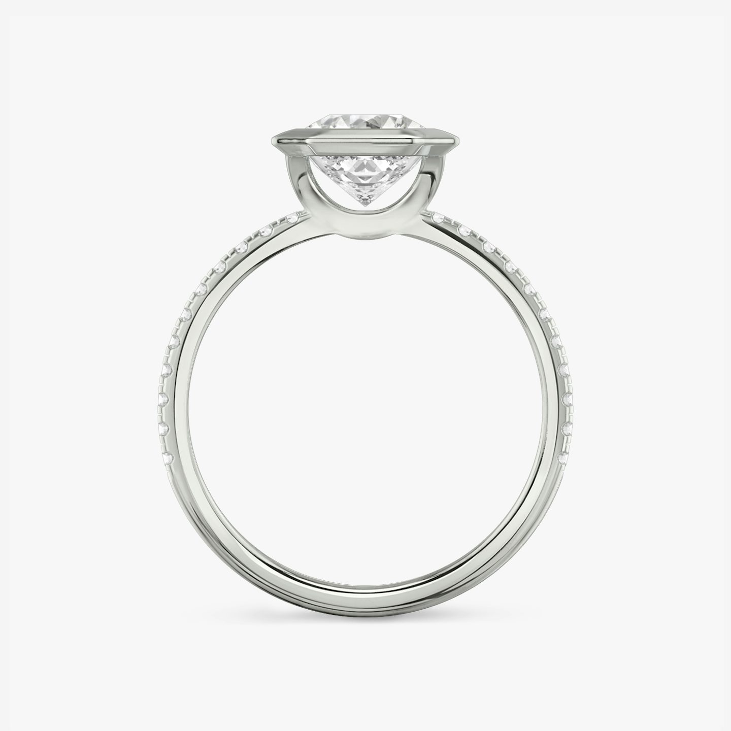 The Signature Bezel | Asscher | 18k | White Gold | bandAccent: Pavé | diamondOrientation: vertical | caratWeight: other
