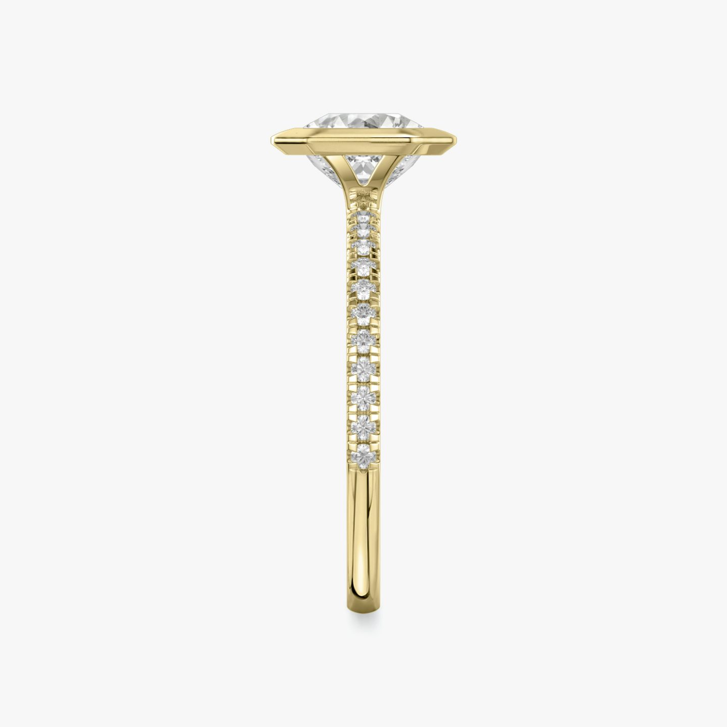 Signature Bezel | Asscher | 18k | Gelbgold | bandAccent: Mit Pavé-Besatz | diamondOrientation: vertical | caratWeight: other