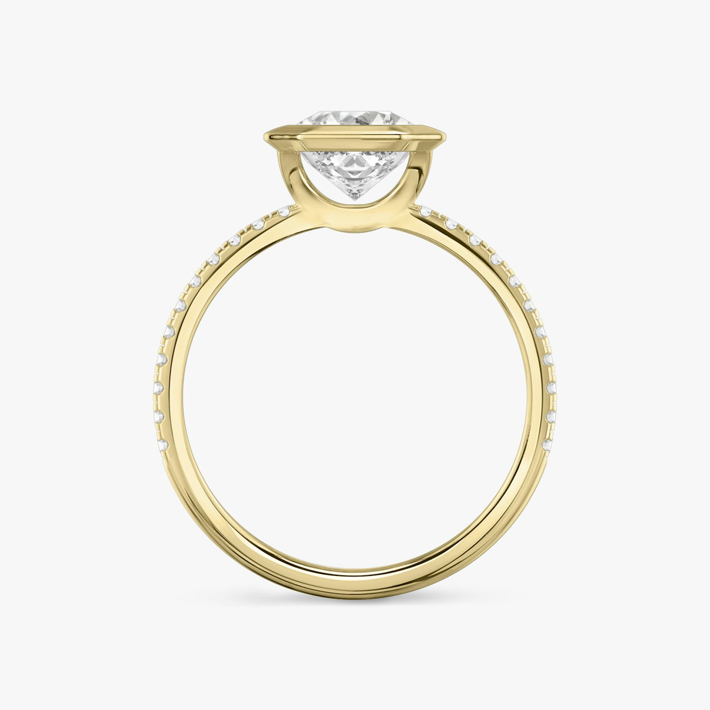 Signature Bezel | Asscher | 18k | Gelbgold | bandAccent: Mit Pavé-Besatz | diamondOrientation: vertical | caratWeight: other