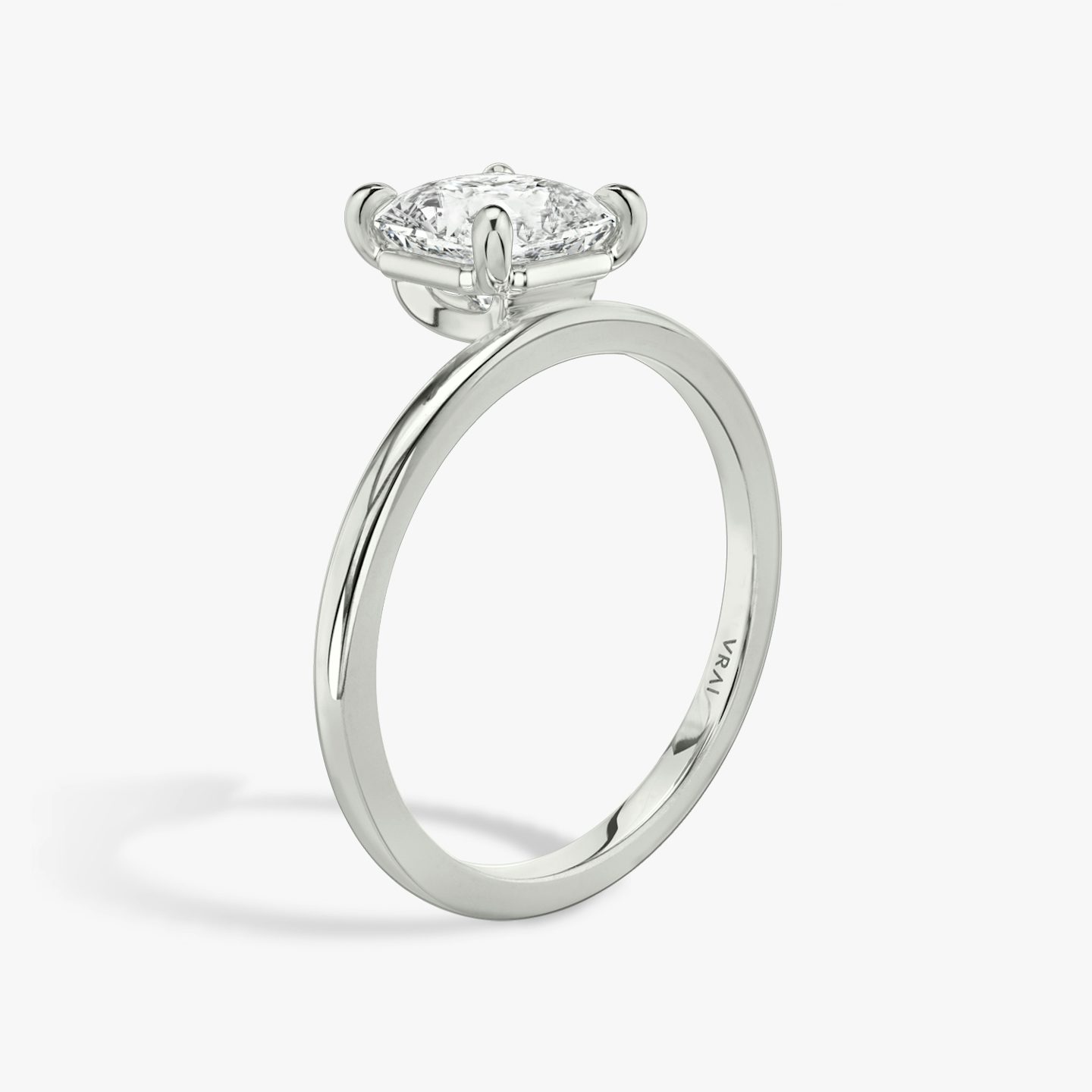 Bague de fiançailles Hover | Asscher | 18k | Or blanc | bandAccent: Simple | diamondOrientation: vertical | caratWeight: other