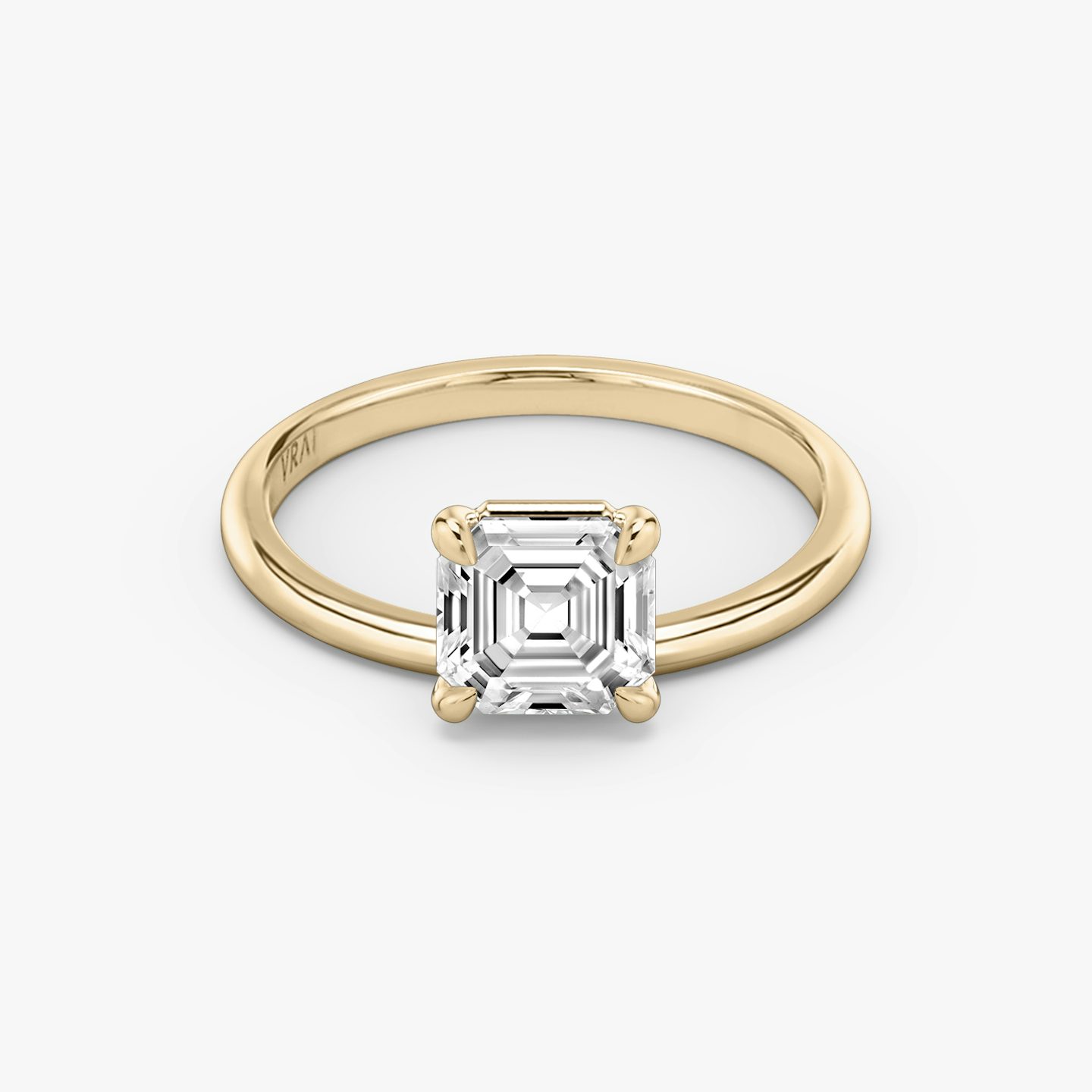 Bague de fiançailles Hover | Asscher | 14k | Or rose | bandAccent: Simple | diamondOrientation: vertical | caratWeight: other