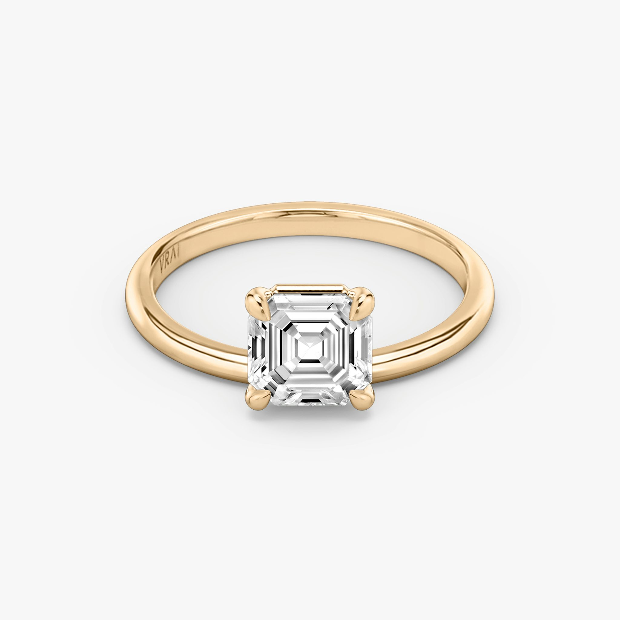 The Hover | Asscher | 14k | Rose Gold | bandAccent: Plain | diamondOrientation: vertical | caratWeight: other