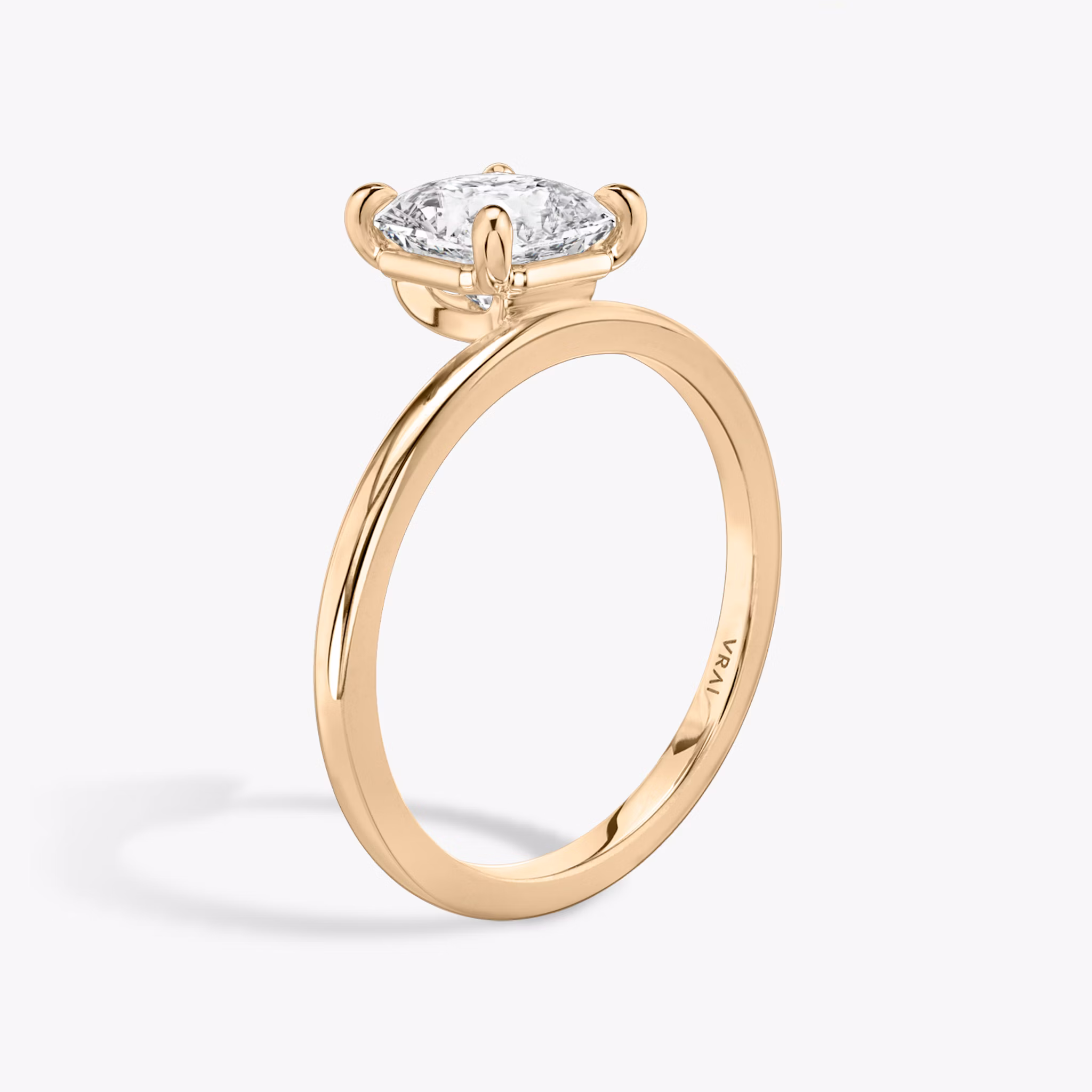 The Hover | Asscher | 14k | Rose Gold | bandAccent: Plain | diamondOrientation: vertical | caratWeight: other