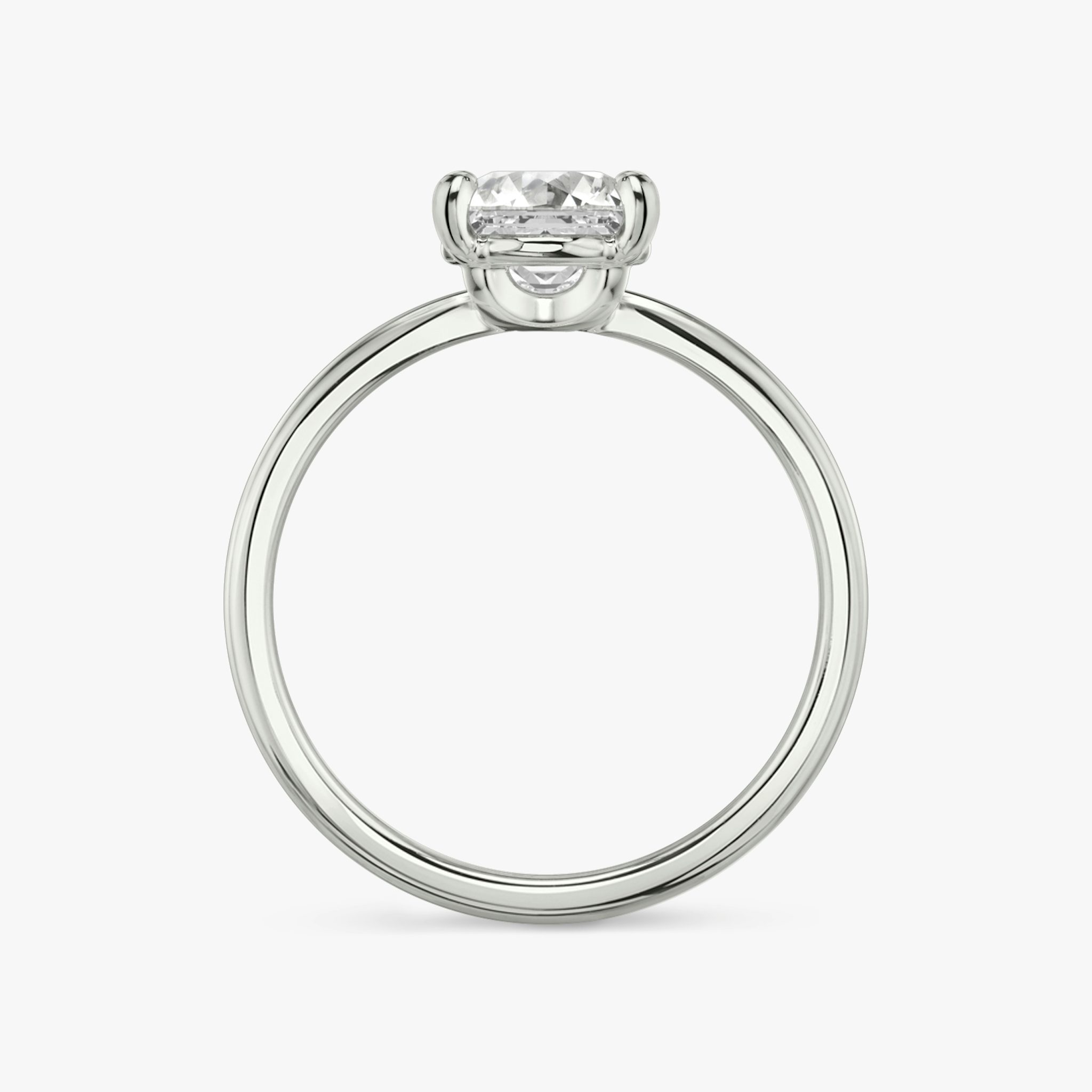The Hover | Asscher | 18k | White Gold | bandAccent: Plain | diamondOrientation: vertical | caratWeight: other