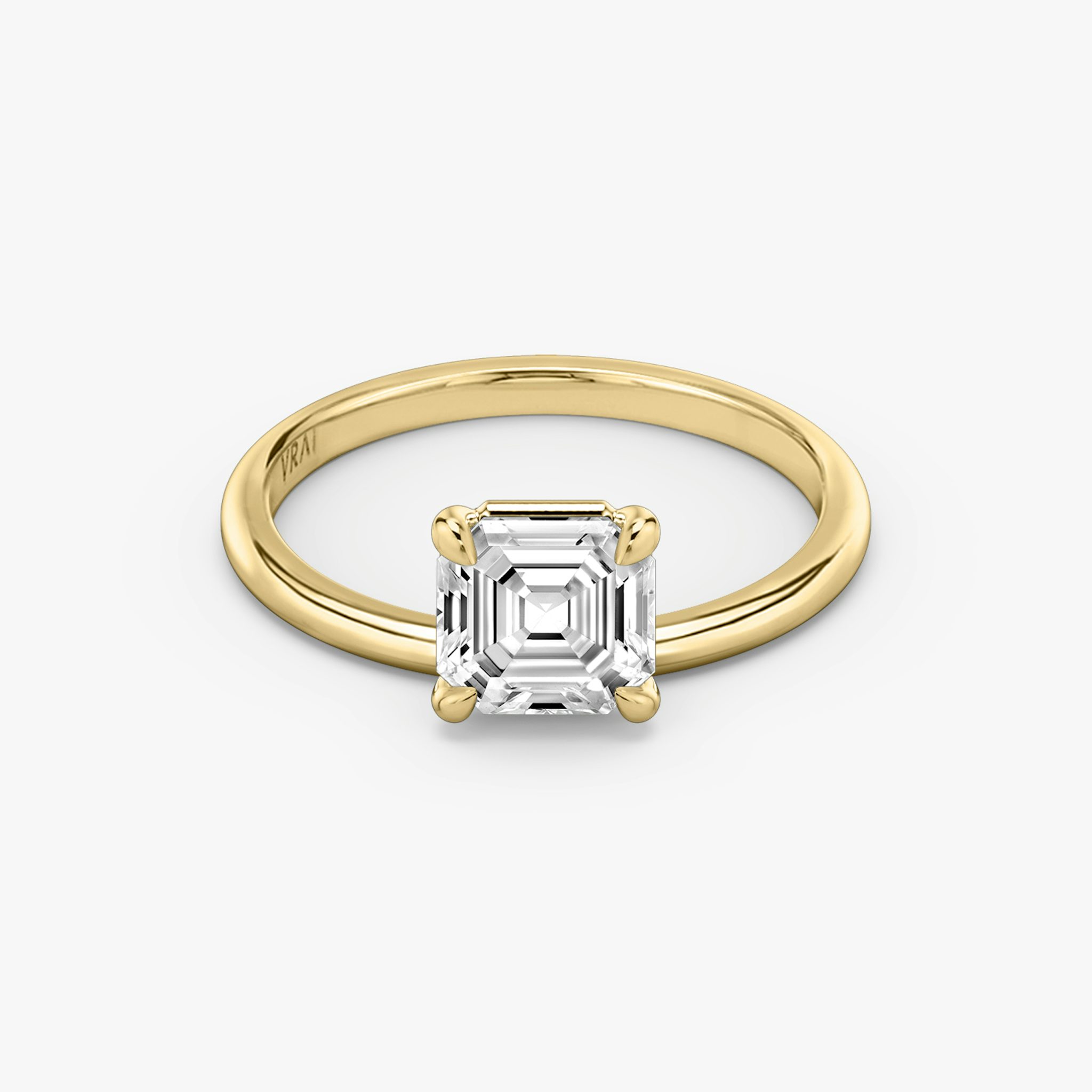 The Hover | Asscher | 18k | Yellow Gold | bandAccent: Plain | diamondOrientation: vertical | caratWeight: other
