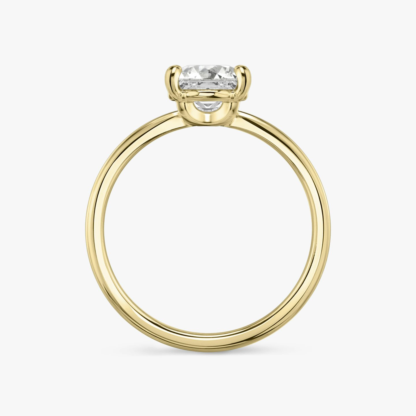 Anillo de compromiso Hover | Asscher | 18k | Oro amarillo | bandAccent: Simple | diamondOrientation: vertical | caratWeight: other