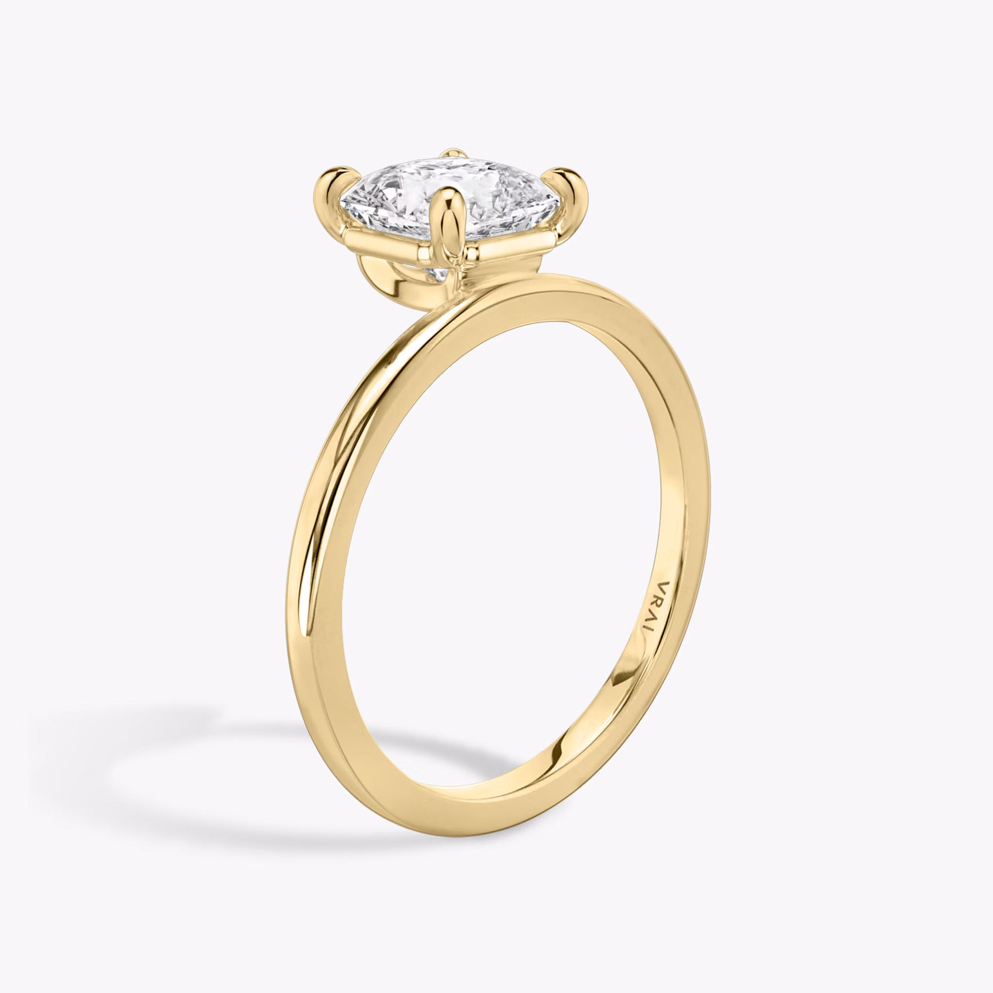 The Hover | Asscher | 18k | Yellow Gold | bandAccent: Plain | diamondOrientation: vertical | caratWeight: other
