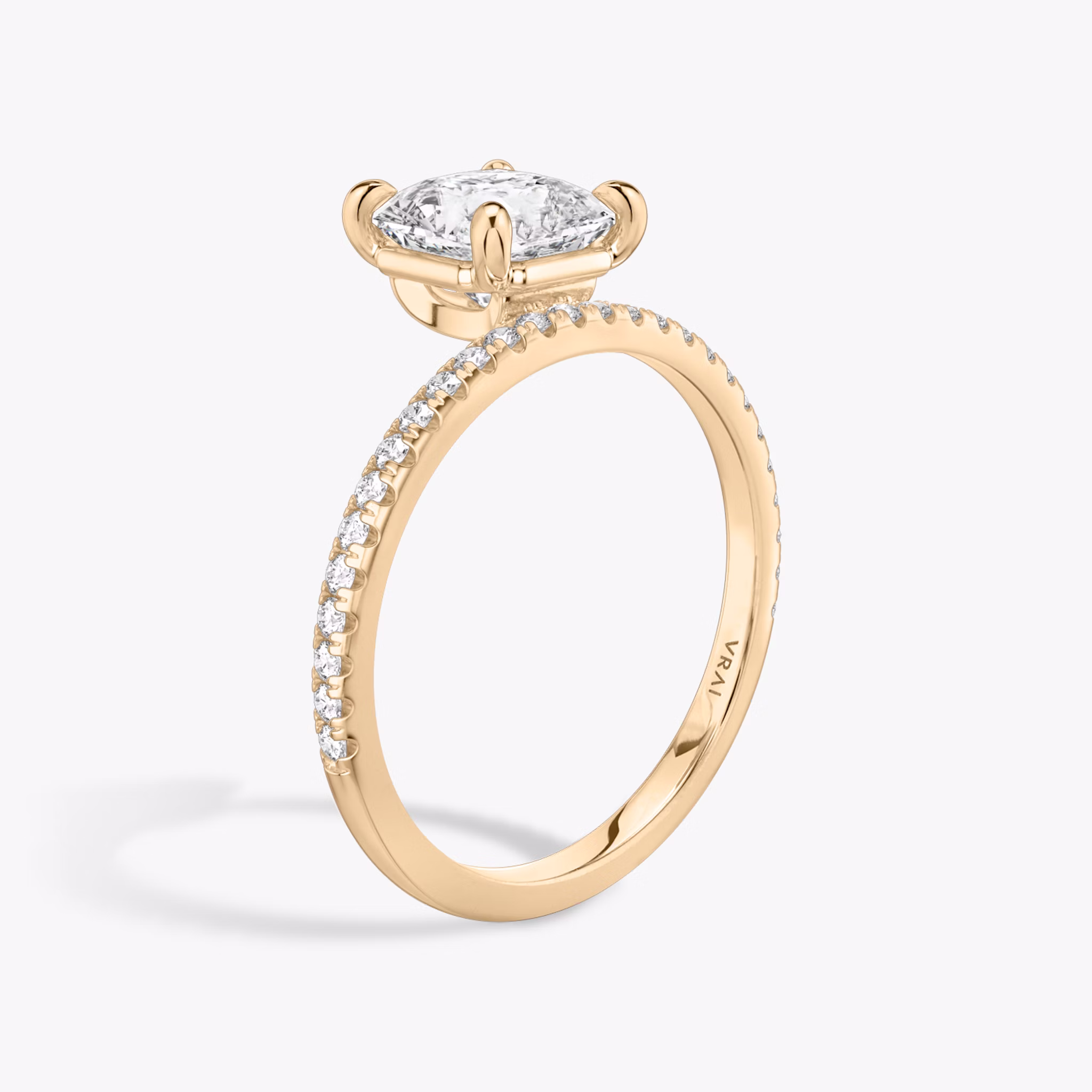 The Hover | Asscher | 14k | Rose Gold | bandAccent: Pavé | diamondOrientation: vertical | caratWeight: other