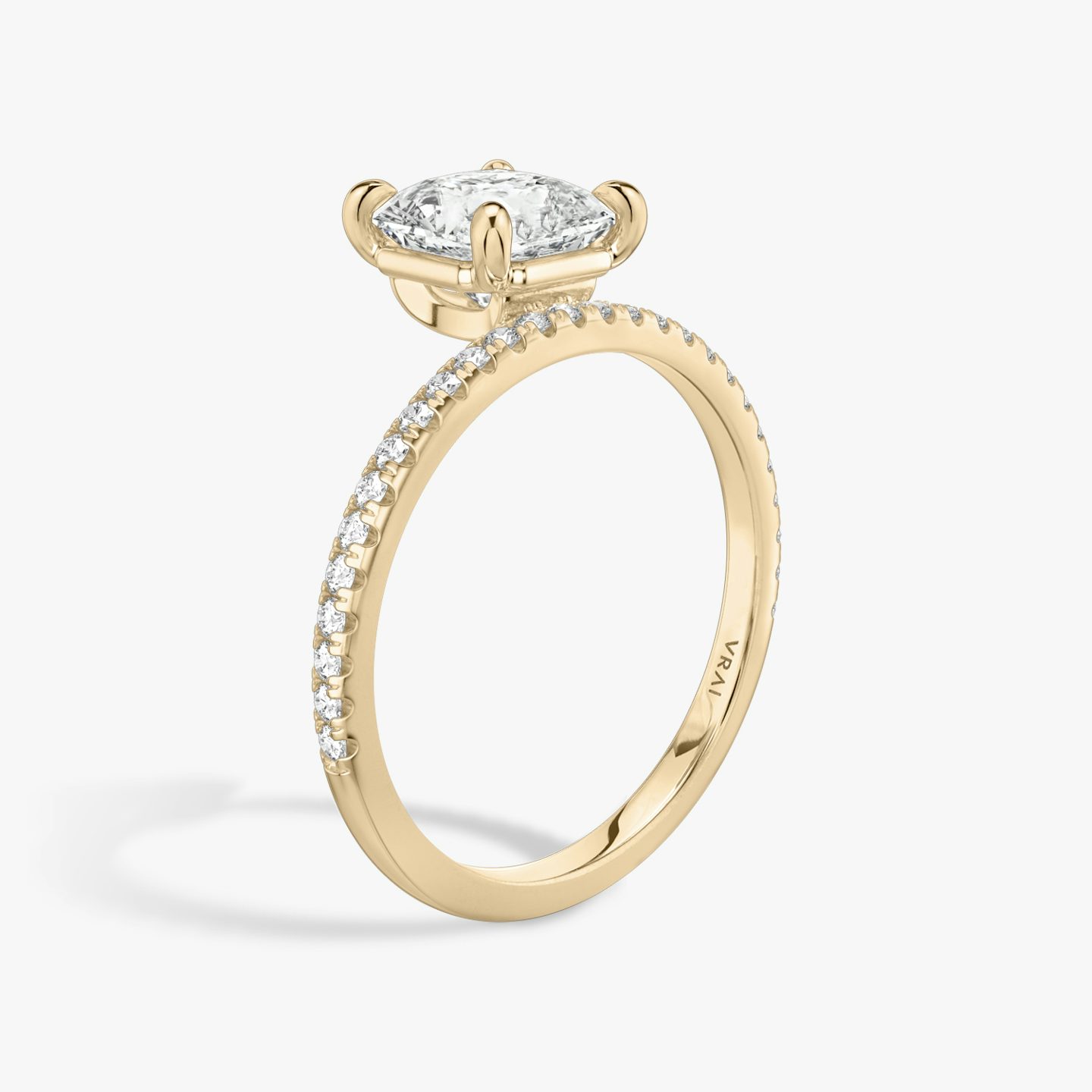 Hover | Asscher | 14k | Roségold | bandAccent: Mit Pavé-Besatz | diamondOrientation: vertical | caratWeight: other