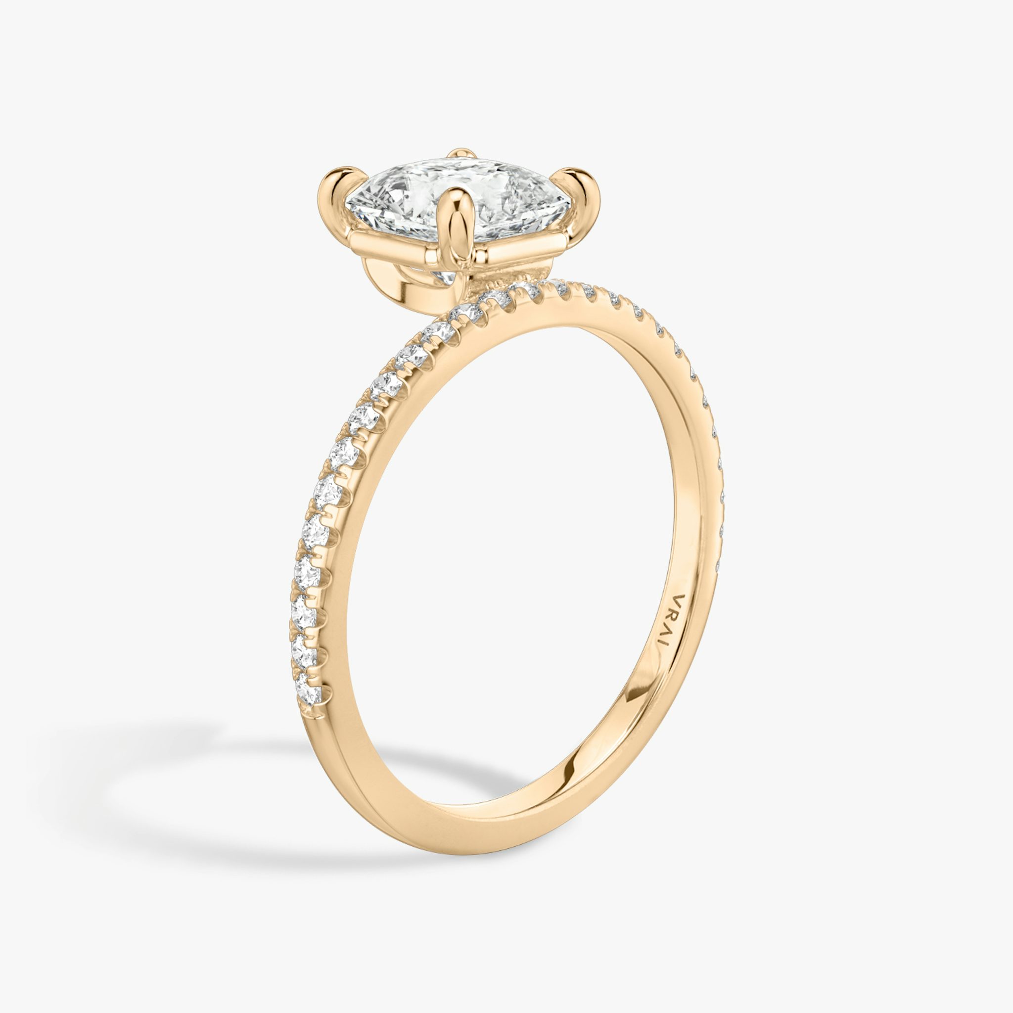 The Hover | Asscher | 14k | Rose Gold | bandAccent: Pavé | diamondOrientation: vertical | caratWeight: other