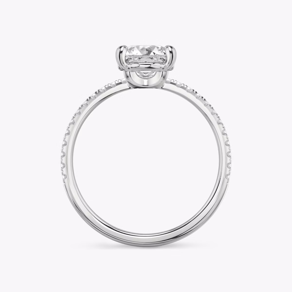 The Hover | Asscher | 18k | White Gold | bandAccent: Pavé | diamondOrientation: vertical | caratWeight: other