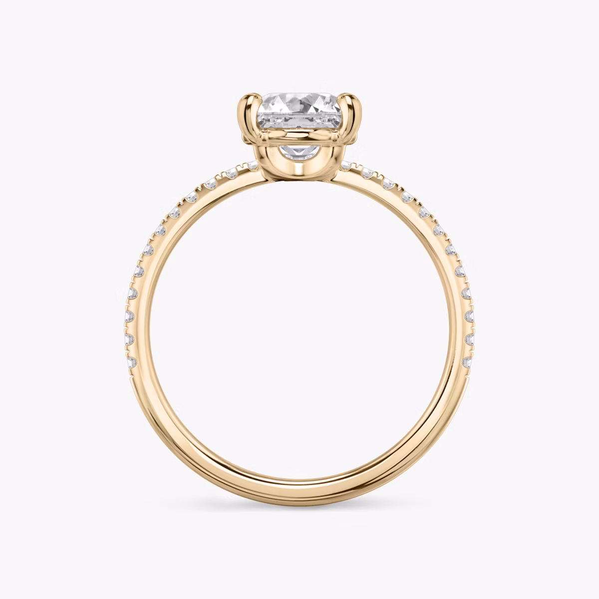 The Hover | Asscher | 14k | Rose Gold | bandAccent: Pavé | diamondOrientation: vertical | caratWeight: other
