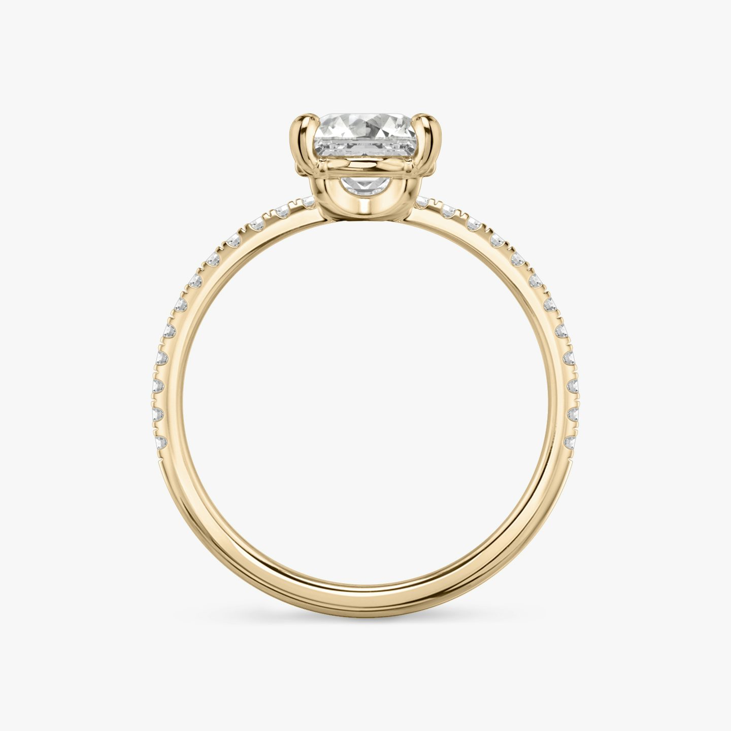 Hover | Asscher | 14k | Roségold | bandAccent: Mit Pavé-Besatz | diamondOrientation: vertical | caratWeight: other