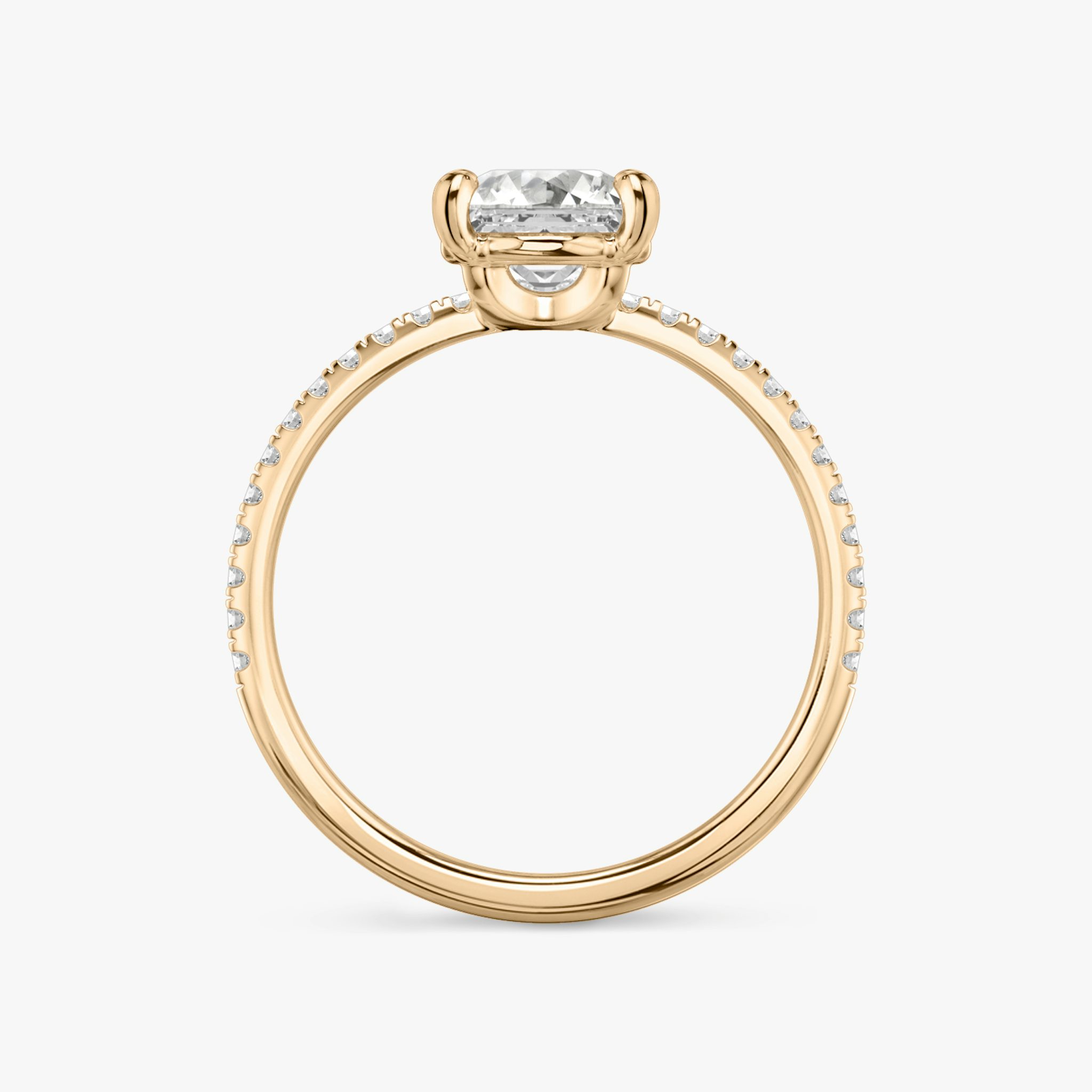 The Hover | Asscher | 14k | Rose Gold | bandAccent: Pavé | diamondOrientation: vertical | caratWeight: other