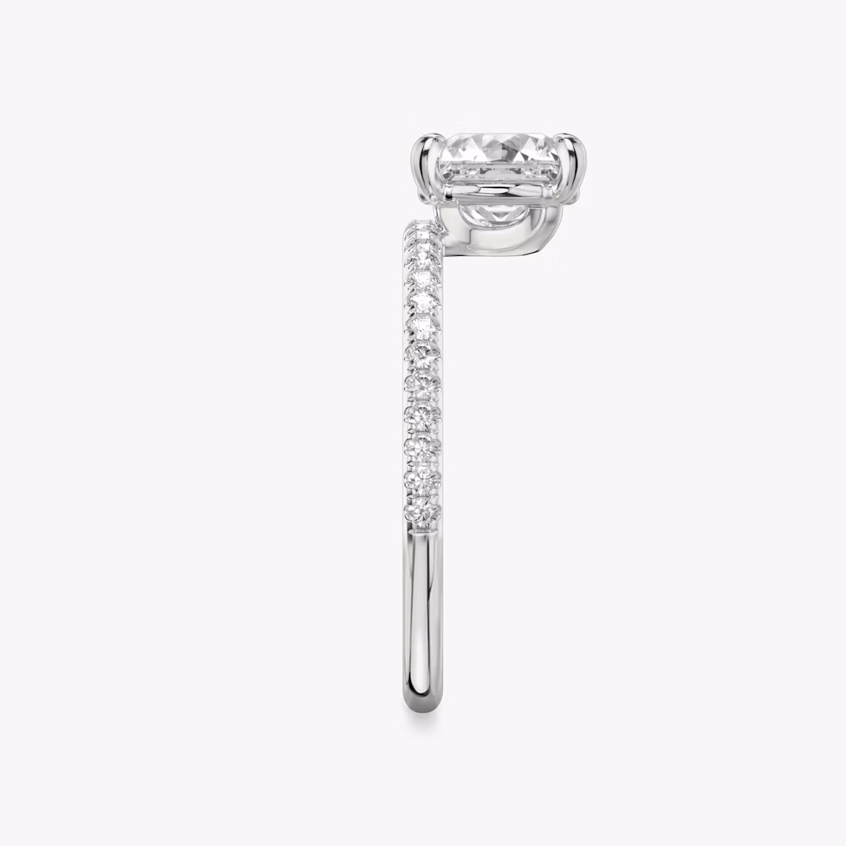 The Hover | Asscher | 18k | White Gold | bandAccent: Pavé | diamondOrientation: vertical | caratWeight: other