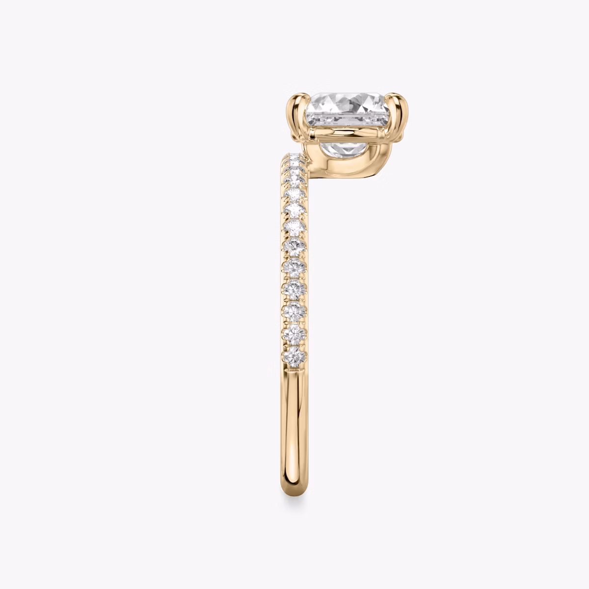 The Hover | Asscher | 14k | Rose Gold | bandAccent: Pavé | diamondOrientation: vertical | caratWeight: other