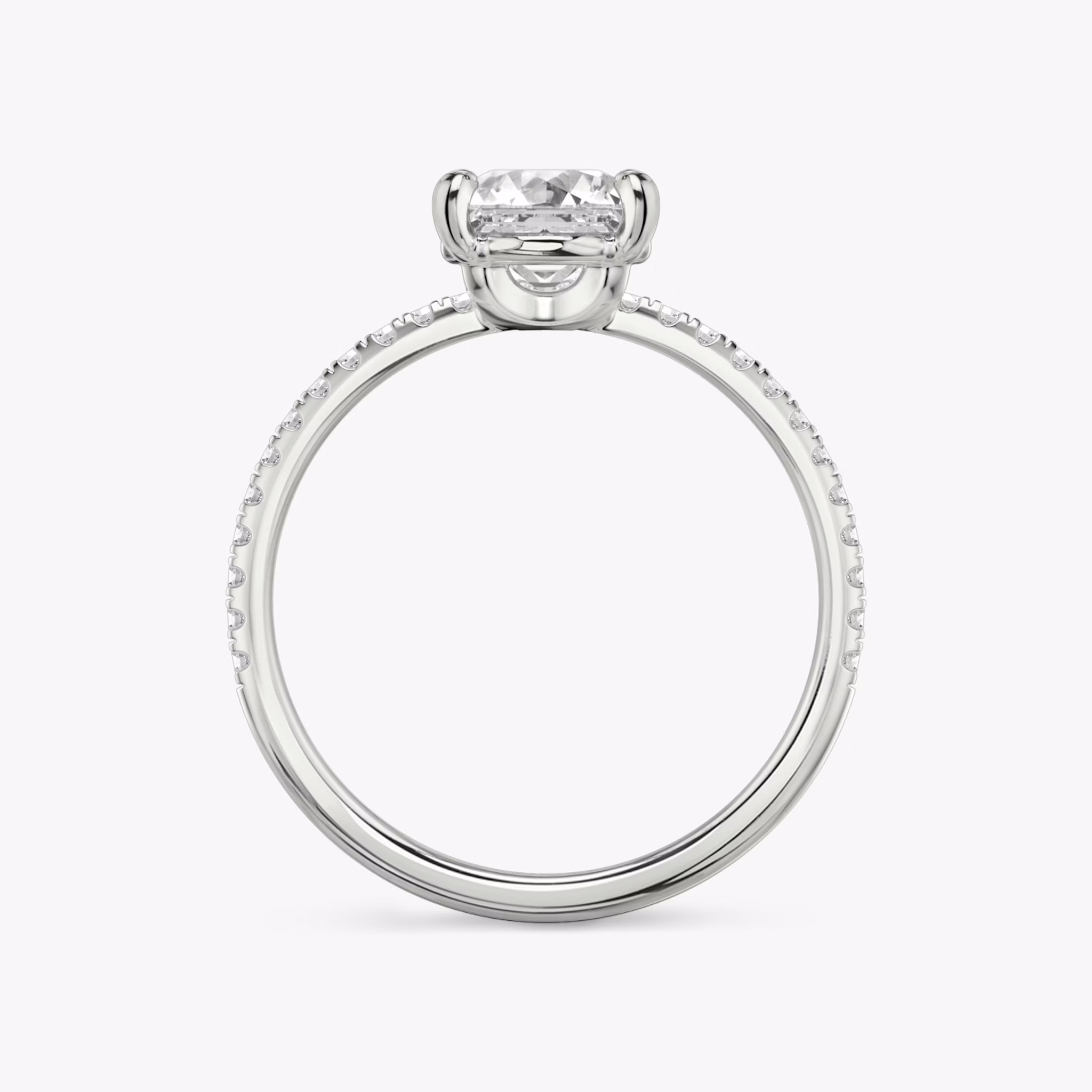 The Hover | Asscher | Platinum | bandAccent: Pavé | diamondOrientation: vertical | caratWeight: other