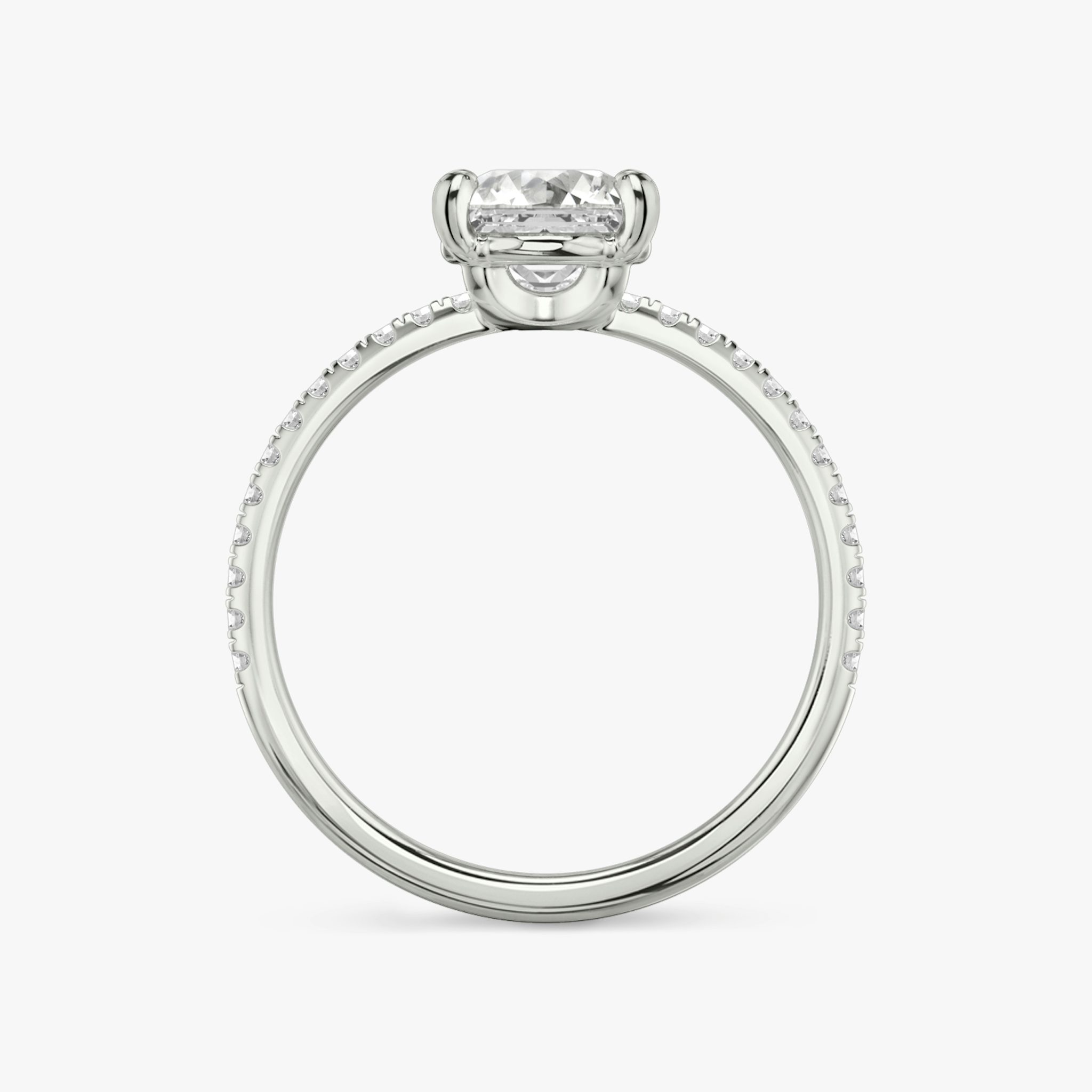 The Hover | Asscher | Platinum | bandAccent: Pavé | diamondOrientation: vertical | caratWeight: other