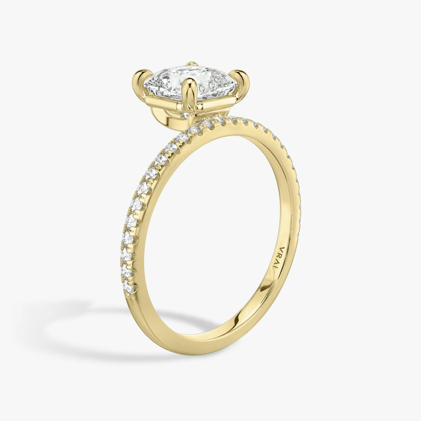 Hover | Asscher | 18k | Gelbgold | bandAccent: Mit Pavé-Besatz | diamondOrientation: vertical | caratWeight: other