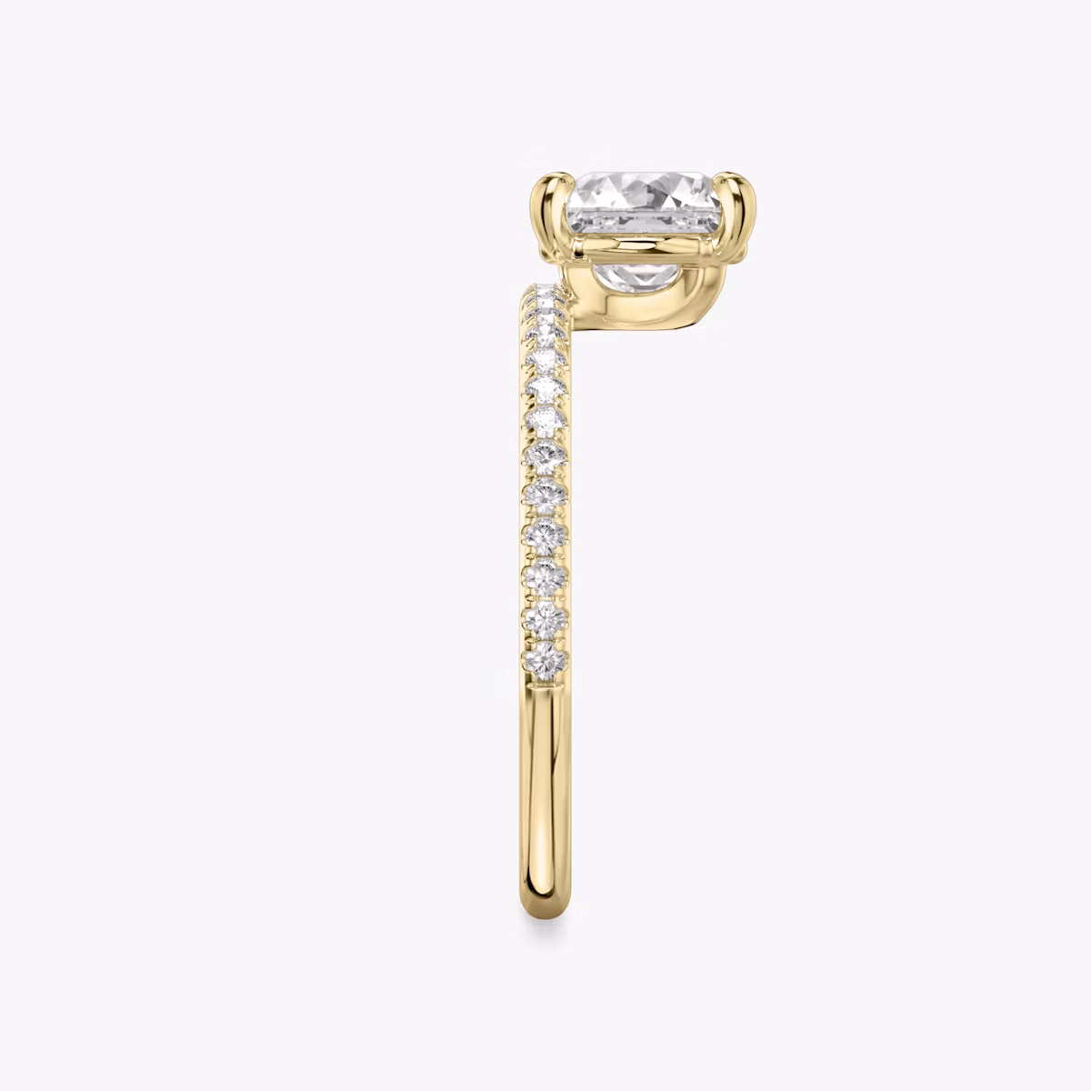 The Hover | Asscher | 18k | Yellow Gold | bandAccent: Pavé | diamondOrientation: vertical | caratWeight: other