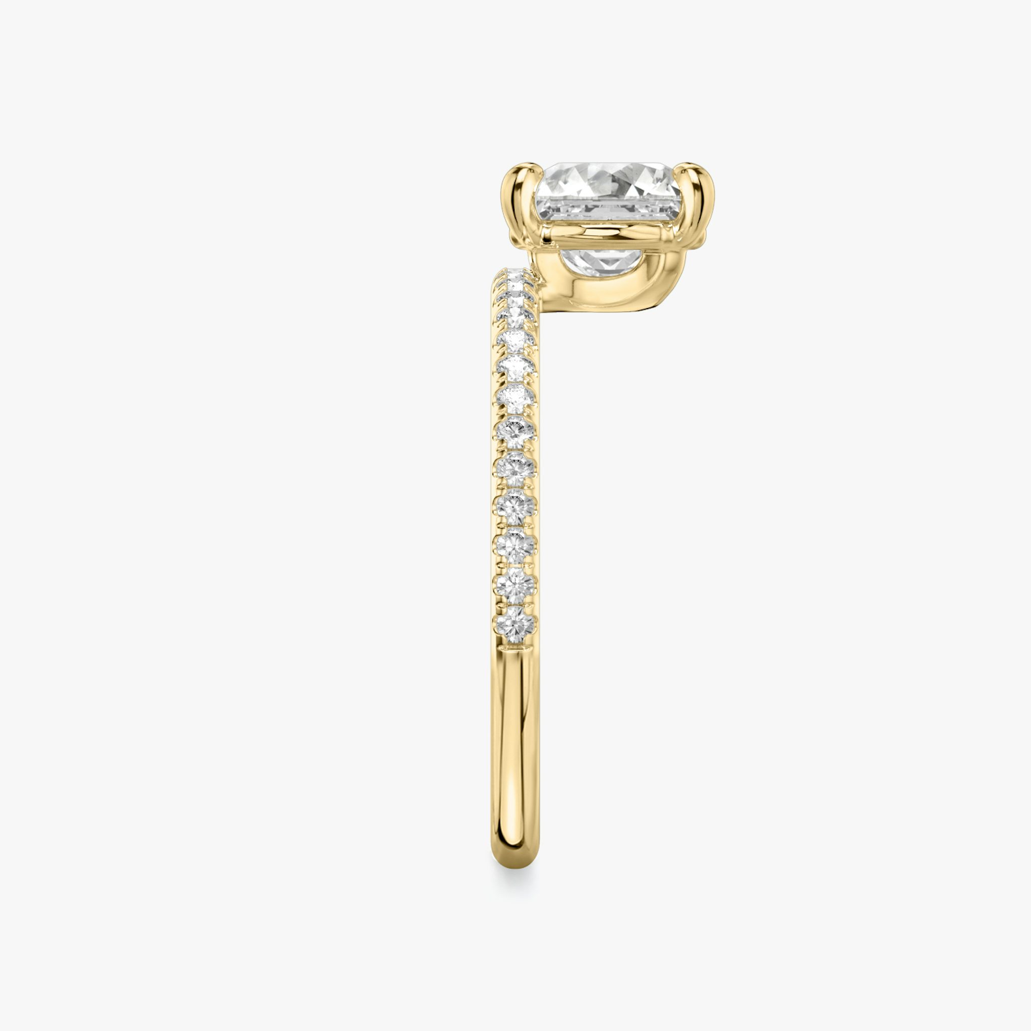 The Hover | Asscher | 18k | Yellow Gold | bandAccent: Pavé | diamondOrientation: vertical | caratWeight: other