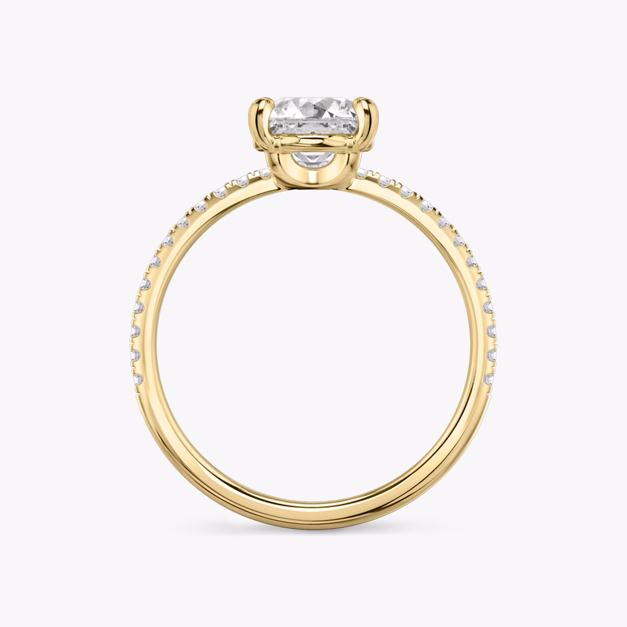 The Hover | Asscher | 18k | Yellow Gold | bandAccent: Pavé | diamondOrientation: vertical | caratWeight: other